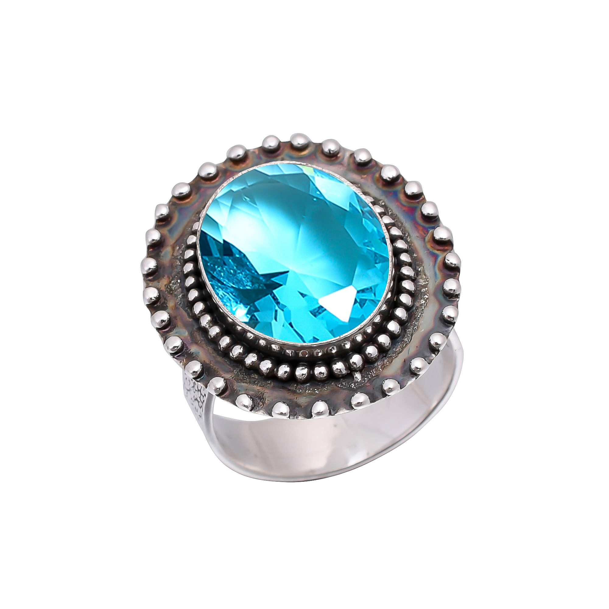 Blue Topaz - Simulated 925 Sterling Silver Ring