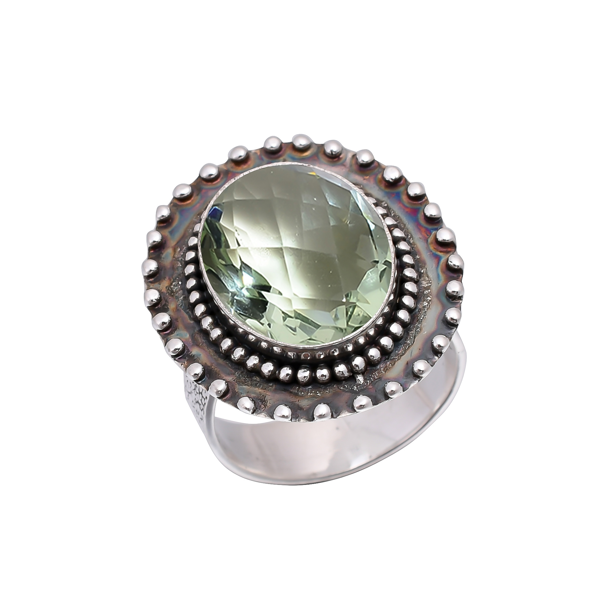 Green Amethyst - Simulated 925 Sterling Silver Ring