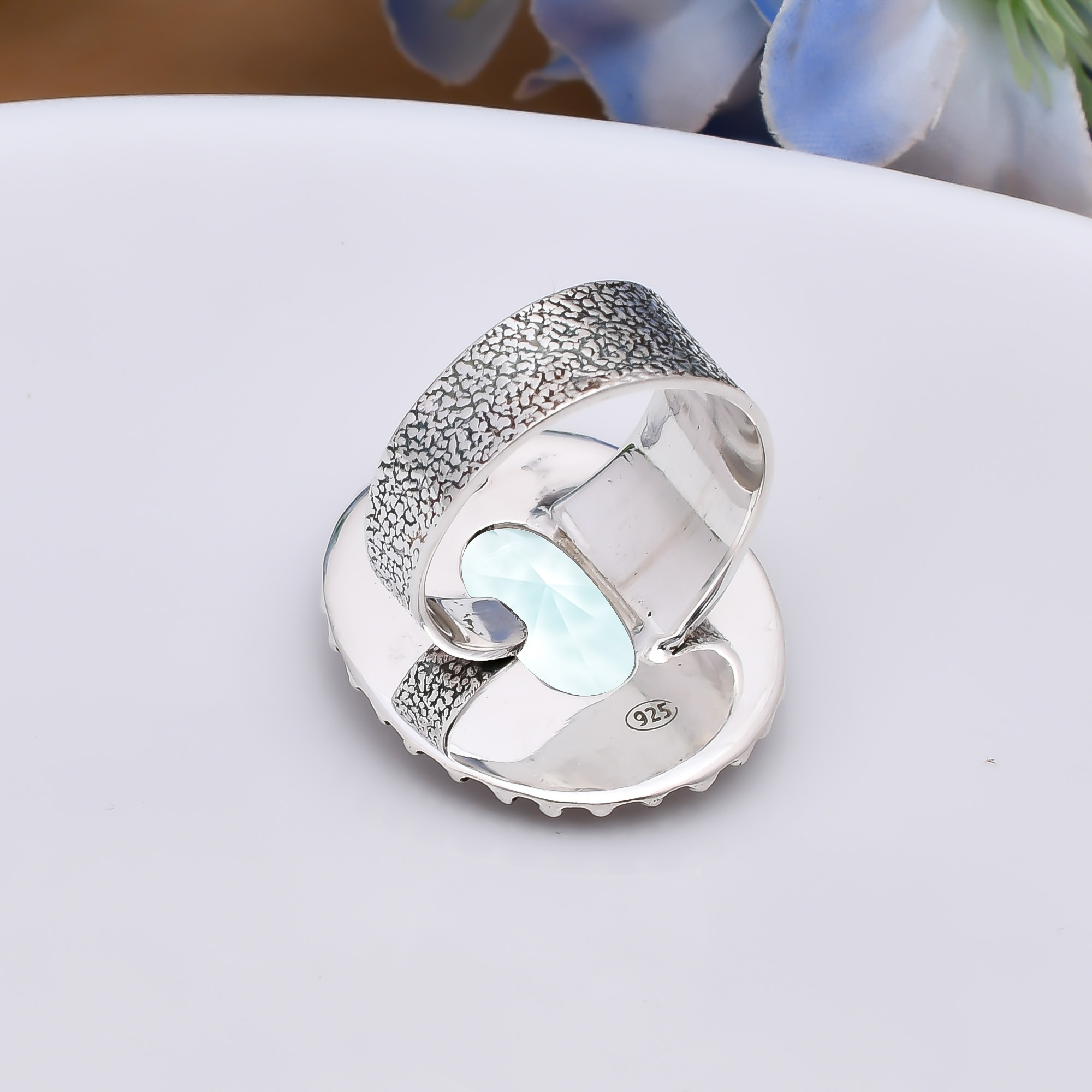 Apatite - Simulated 925 Sterling Silver Ring