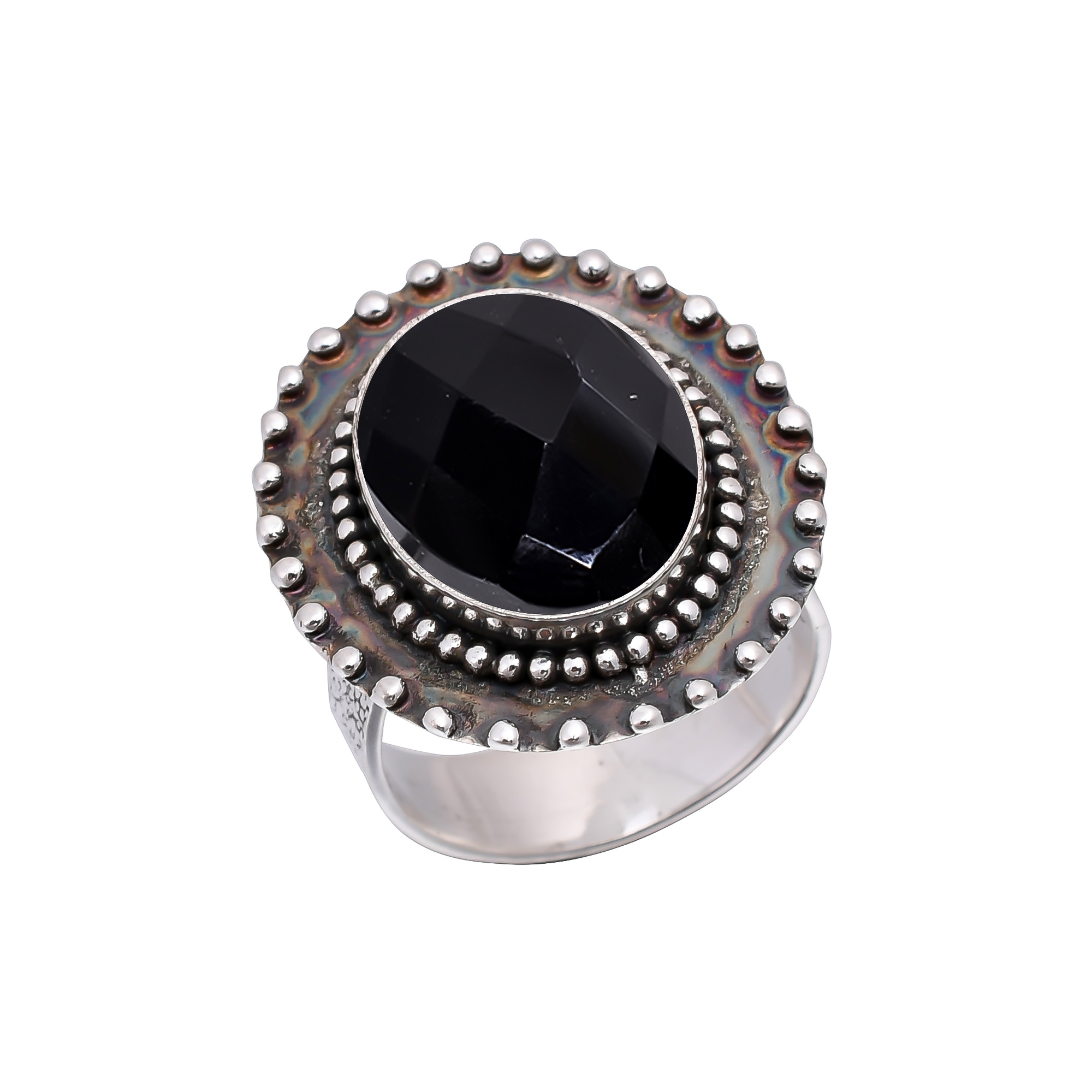 Black Onyx - Simulated 925 Sterling Silver Ring