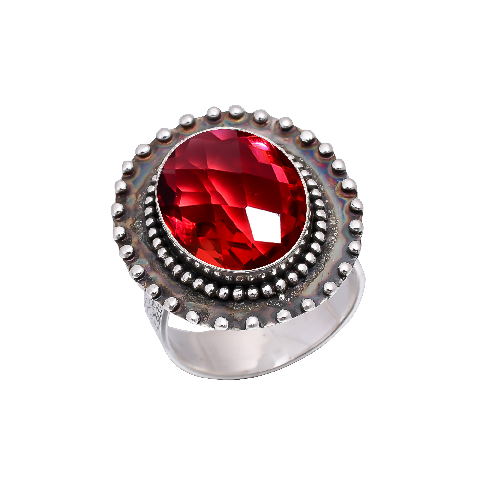 Pink Rubellite Tourmaline - Simulated 925 Sterling Silver Ring