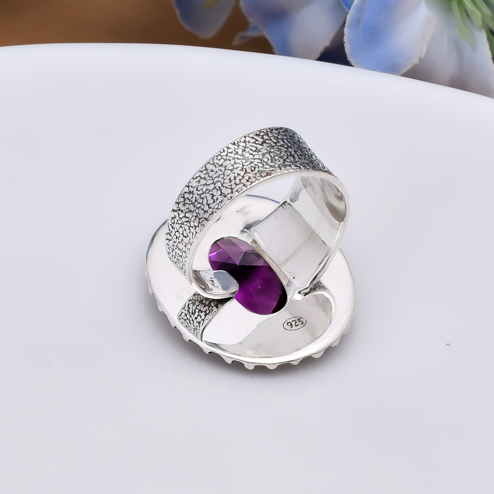 Purple Amethyst - Simulated 925 Sterling Silver Ring