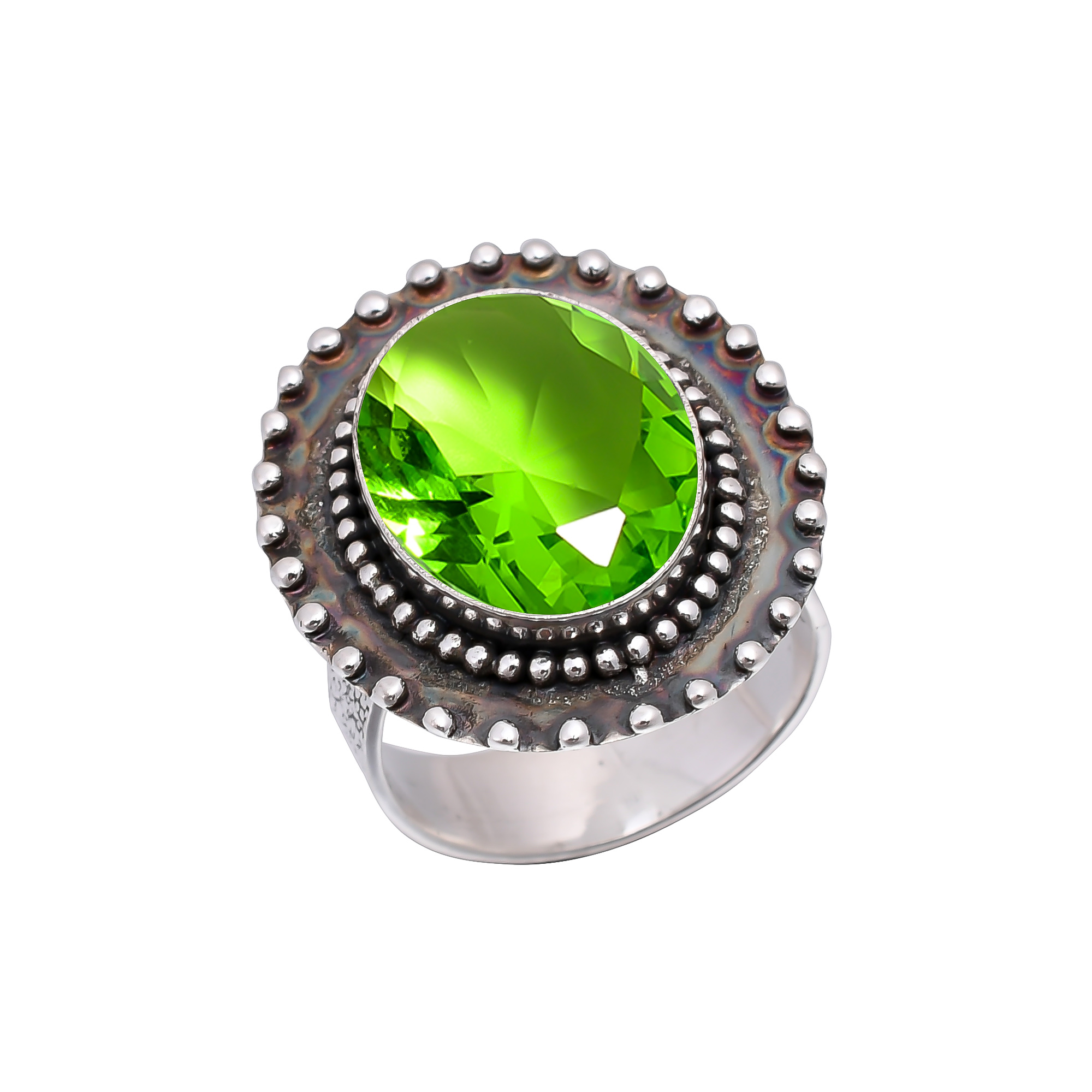 Peridot - Simulated 925 Sterling Silver Ring