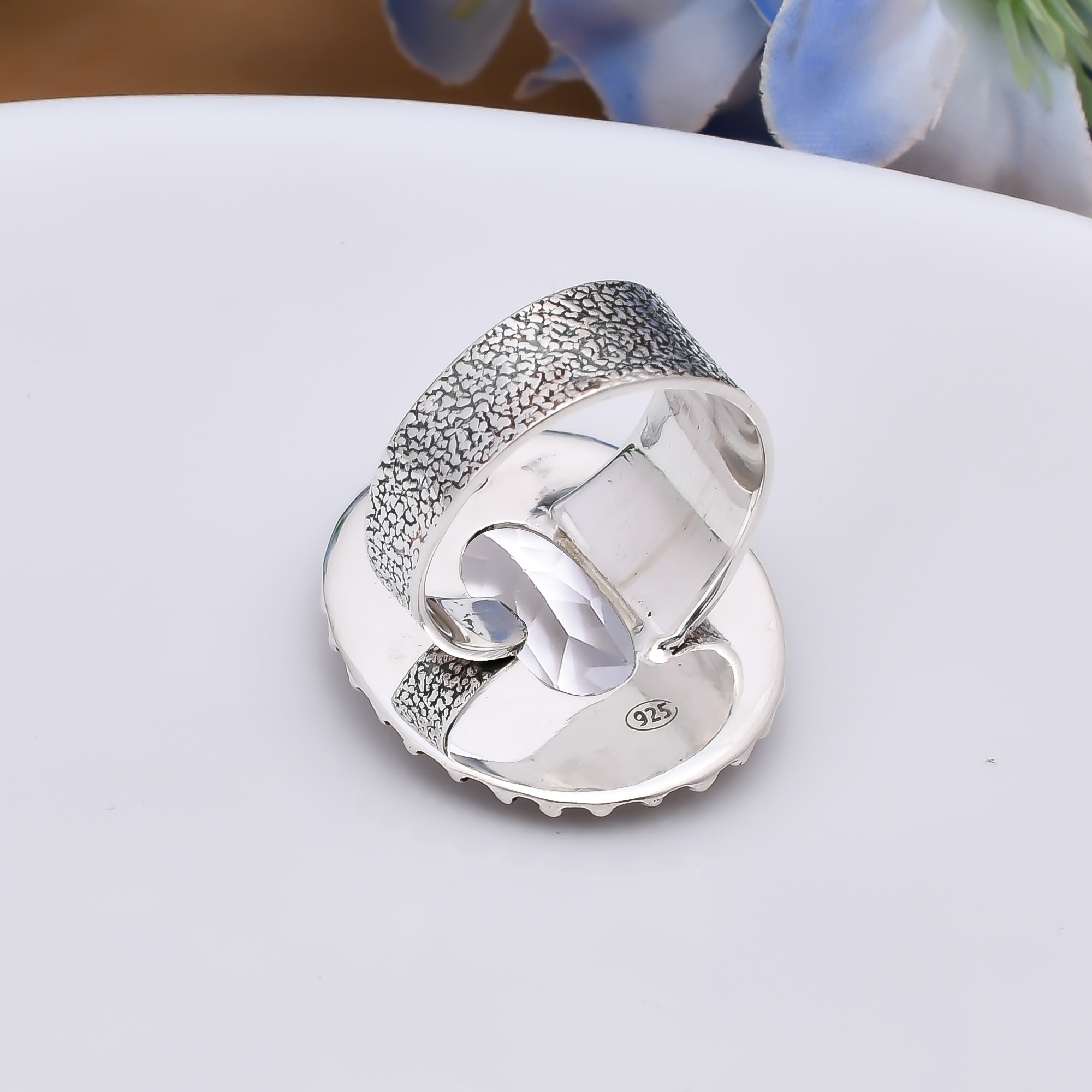 White Topaz - Simulated 925 Sterling Silver Ring