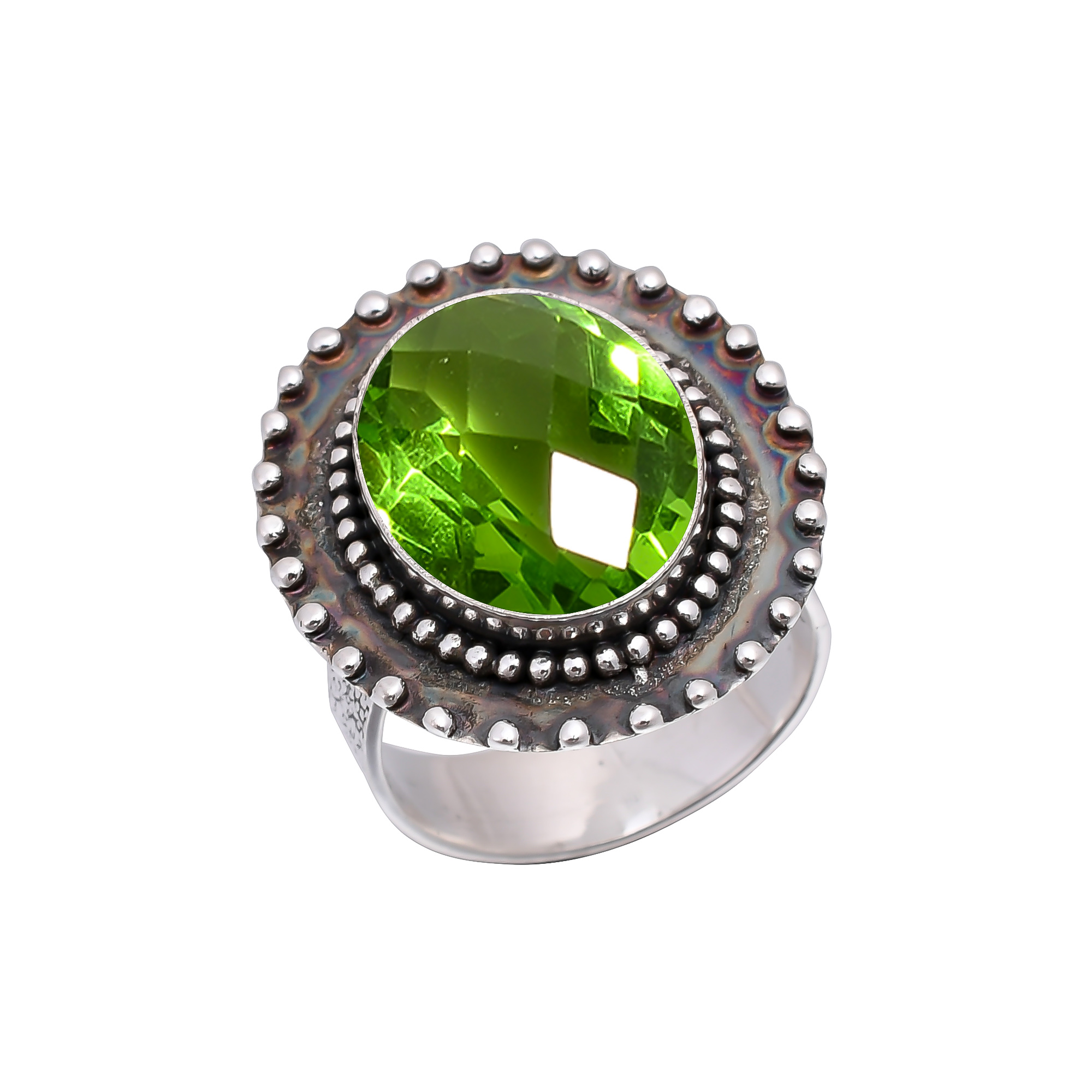 Peridot - Simulated 925 Sterling Silver Ring