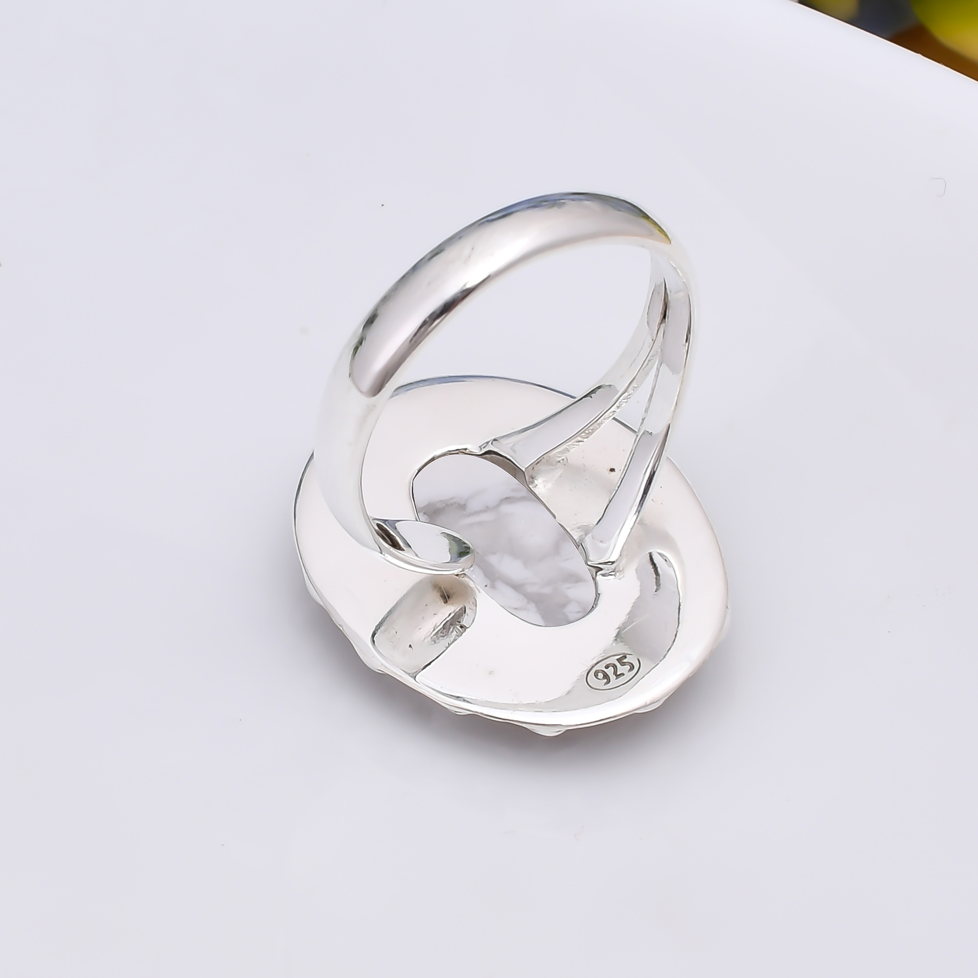 Natural White Howlite - United States 925 Sterling Silver Ring