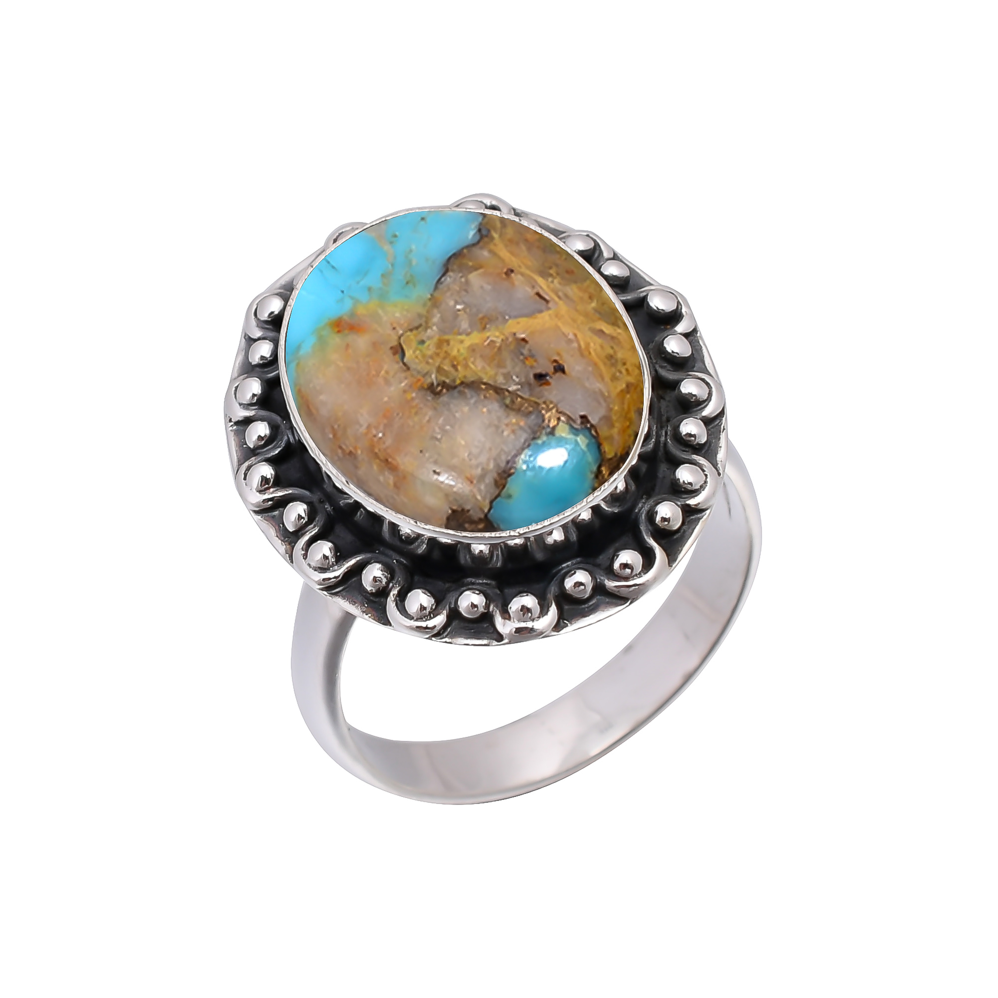 Copper Turquoise - Pilot Mountain 925 Sterling Silver Ring