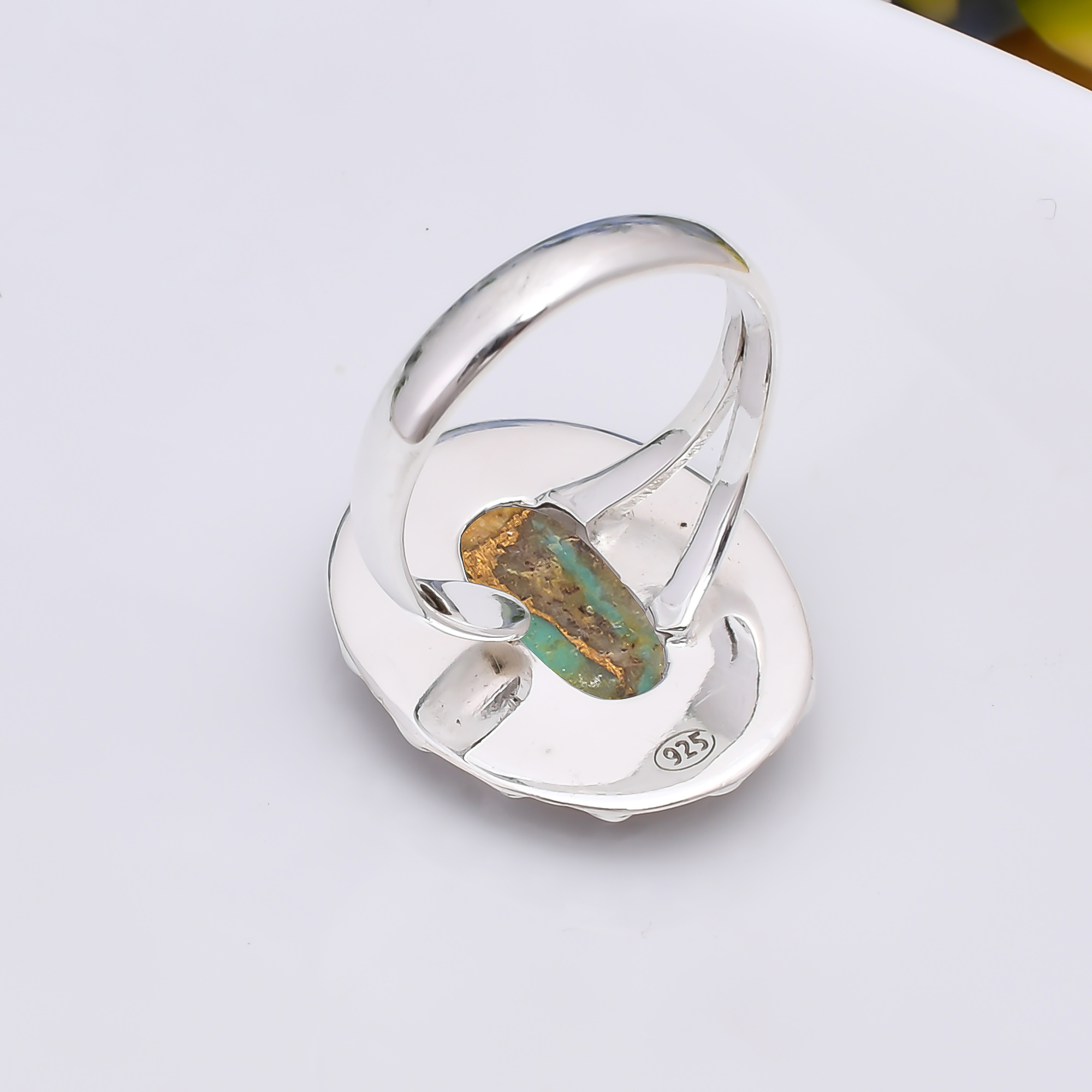 Copper Turquoise - Pilot Mountain 925 Sterling Silver Ring