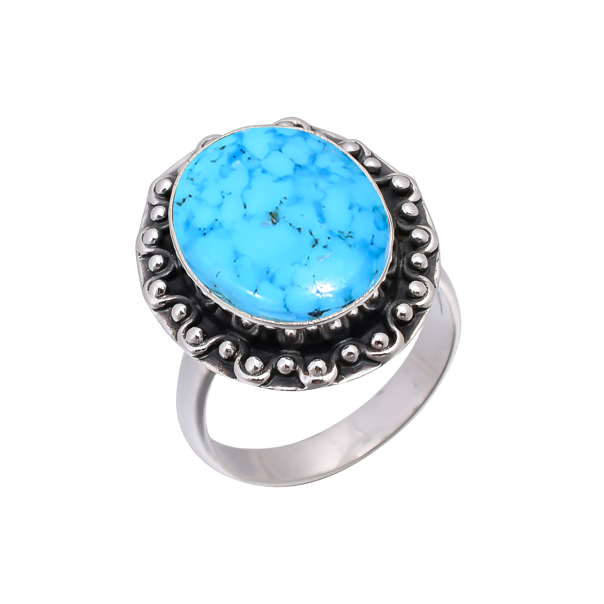 Magnesite Turquoise 925 Sterling Silver Ring