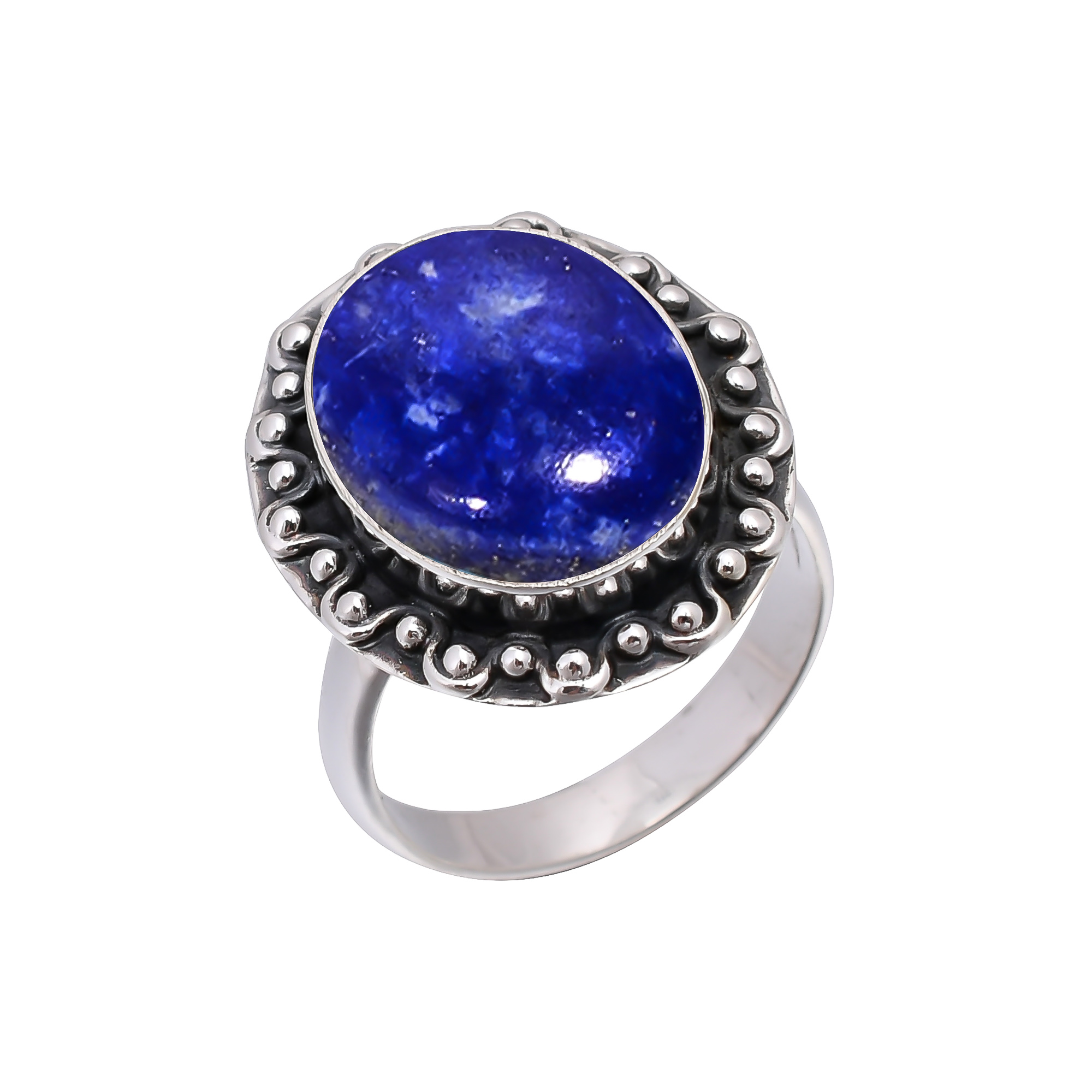 Natural Lapis Lazuli - Afghanistan 925 Sterling Silver Ring