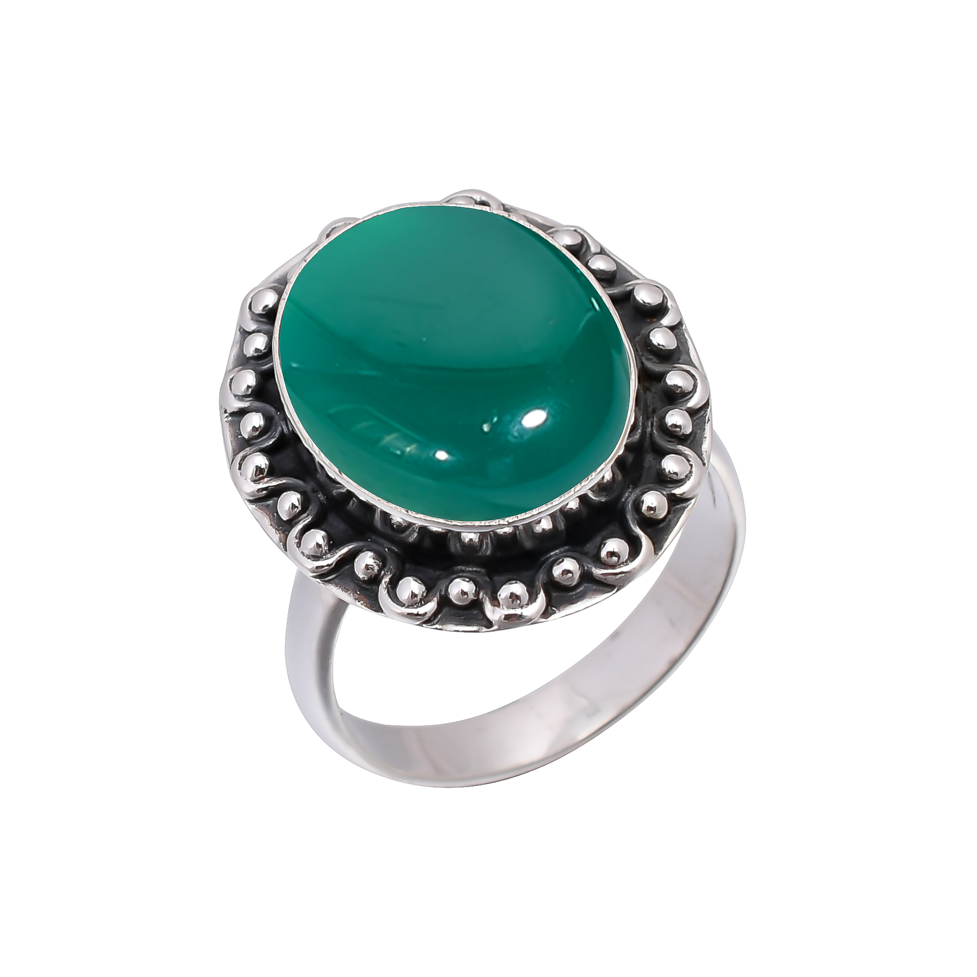 Green Onyx 925 Sterling Silver Ring