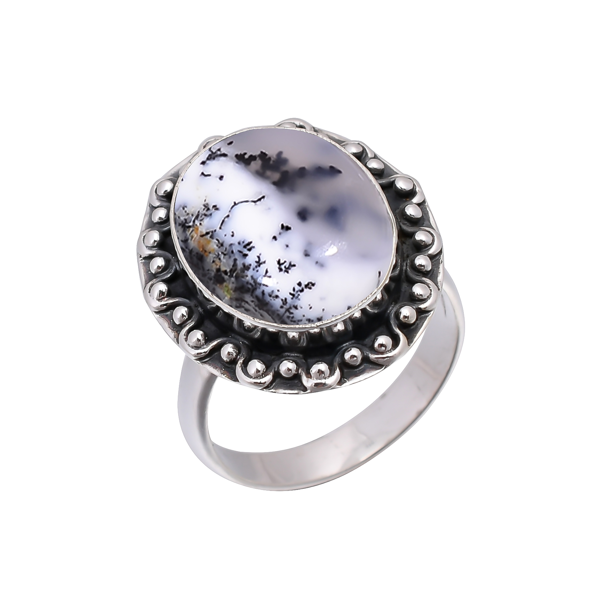Dendritic Agate - Brazil 925 Sterling Silver Ring