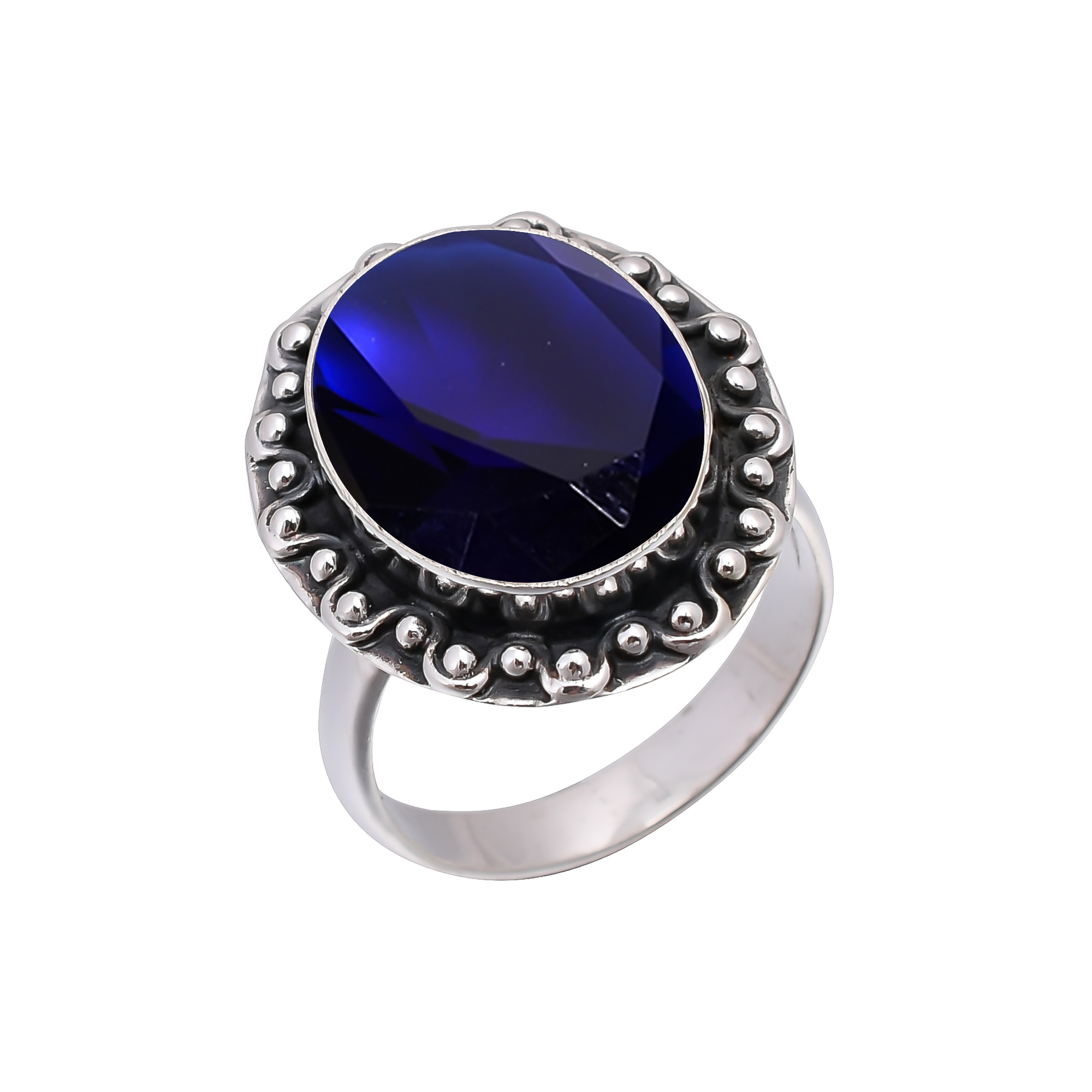 Blue Sapphire - Simulated 925 Sterling Silver Ring