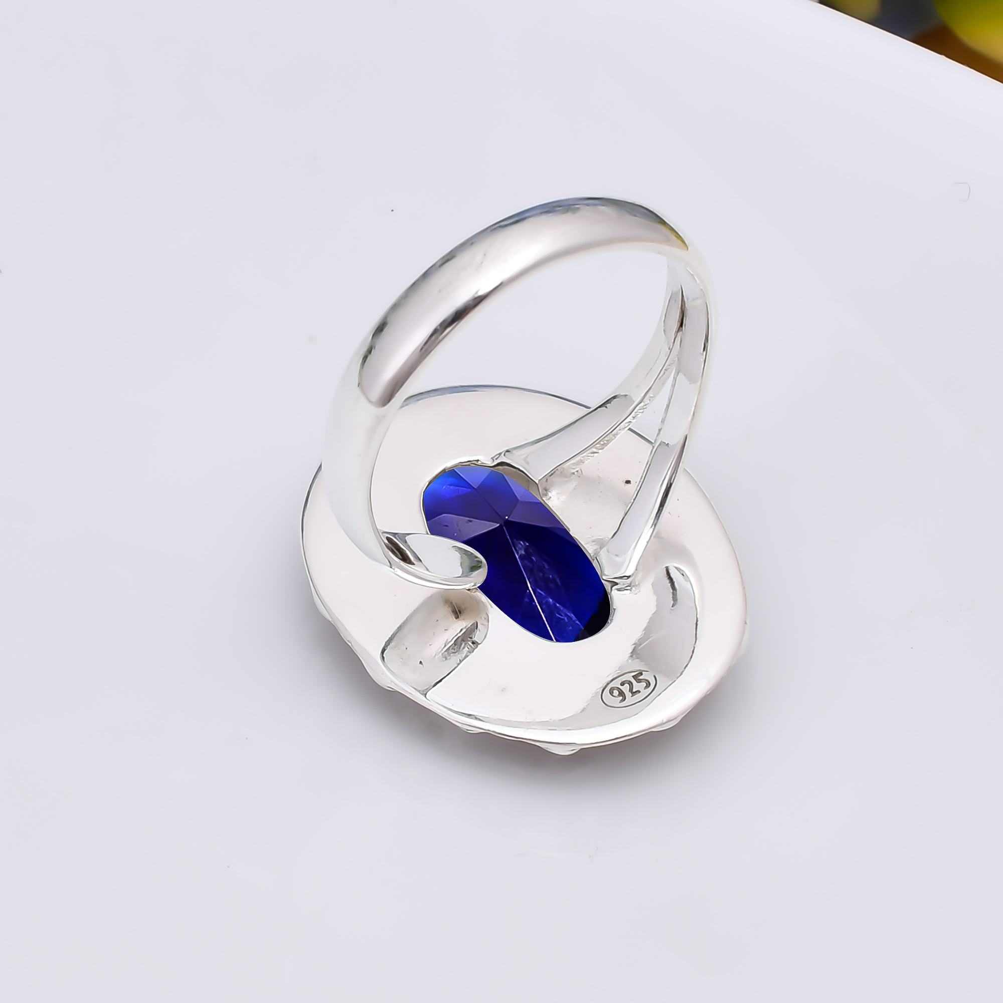 Blue Sapphire - Simulated 925 Sterling Silver Ring