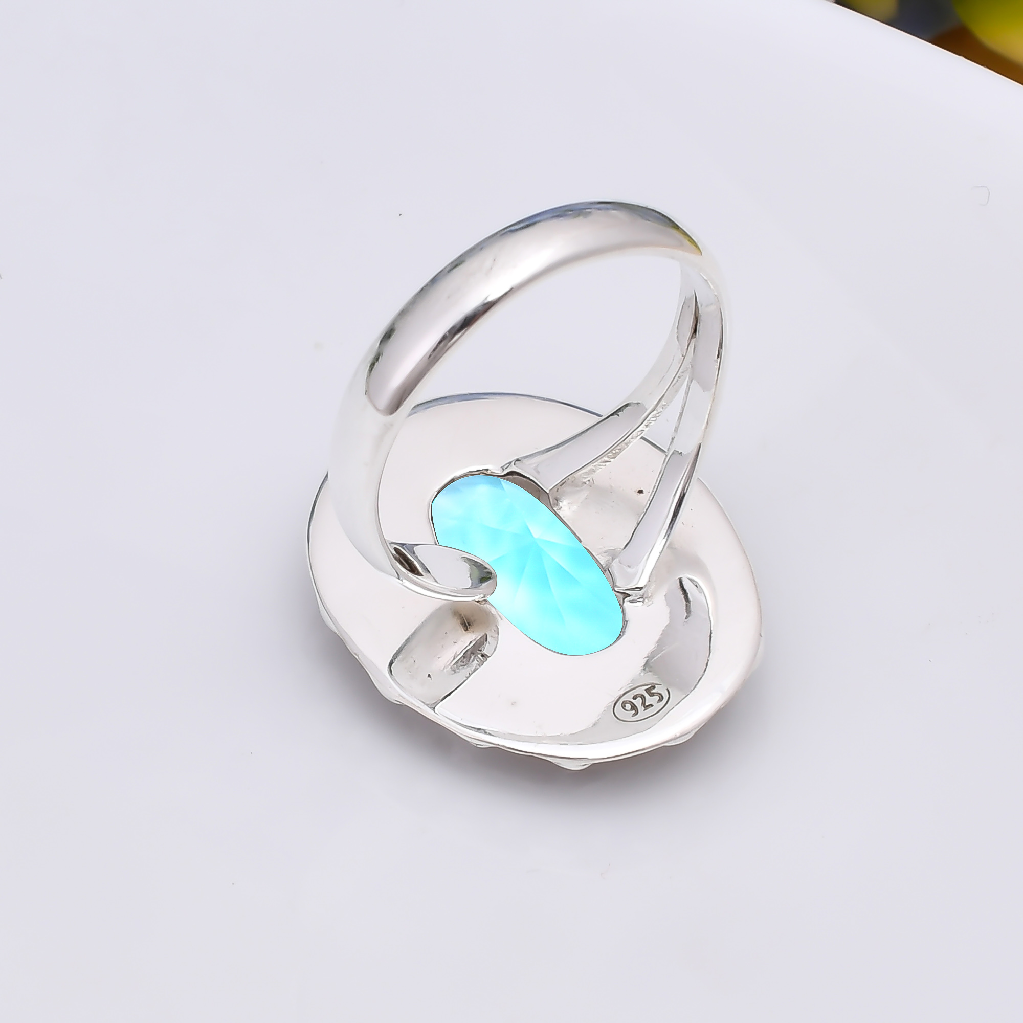 Blue Topaz - Simulated 925 Sterling Silver Ring