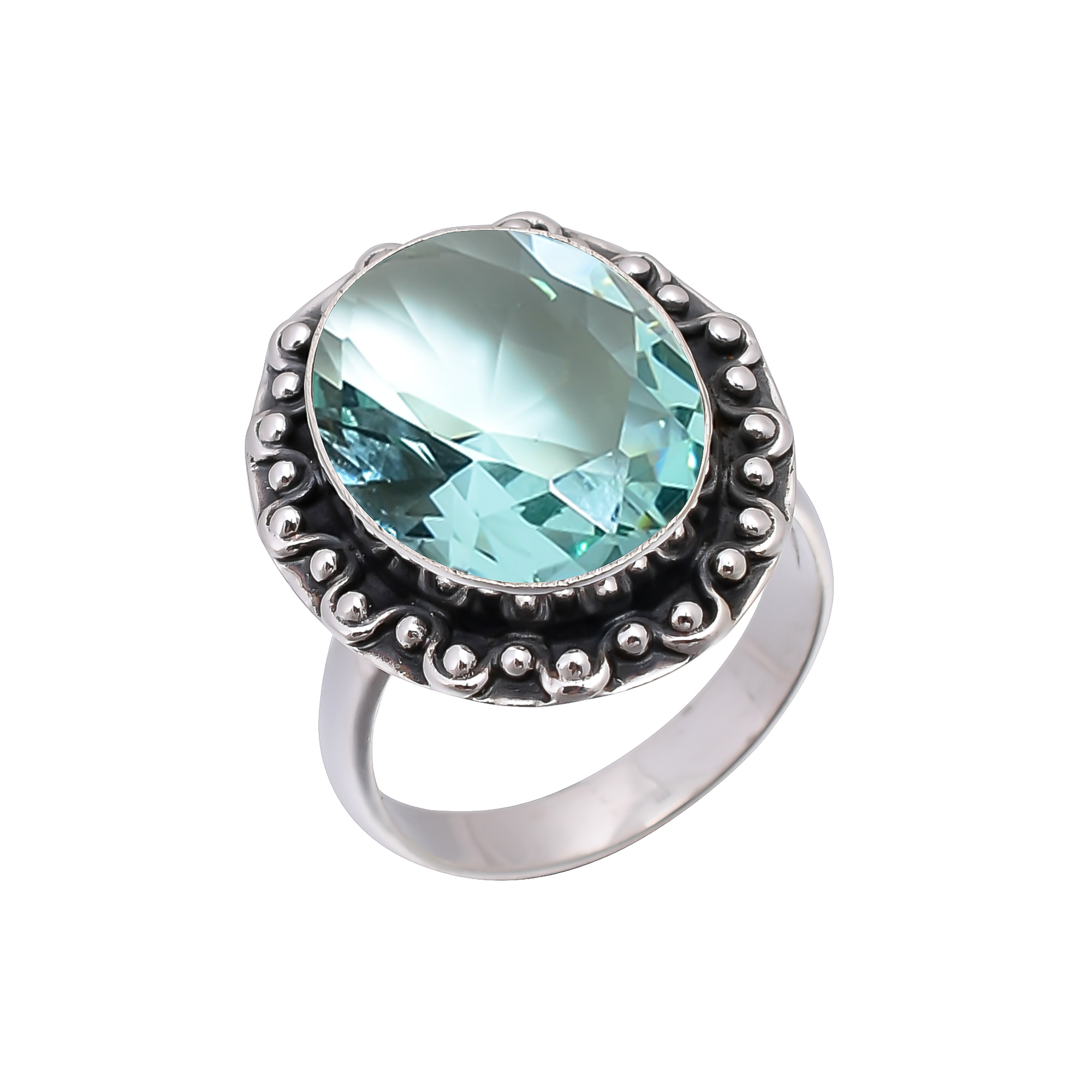Apatite - Simulated 925 Sterling Silver Ring