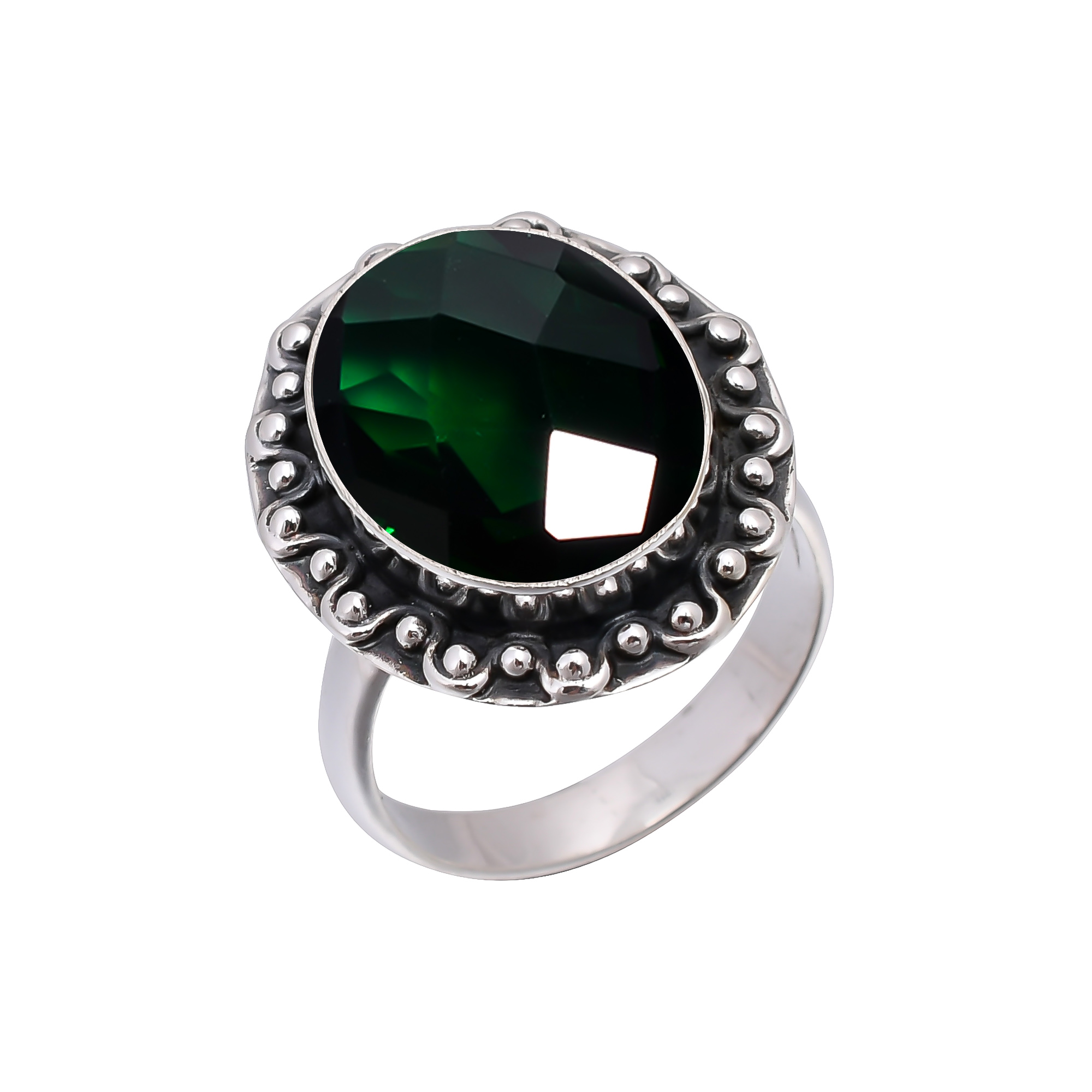 Chrome Diopside - Simulated 925 Sterling Silver Ring