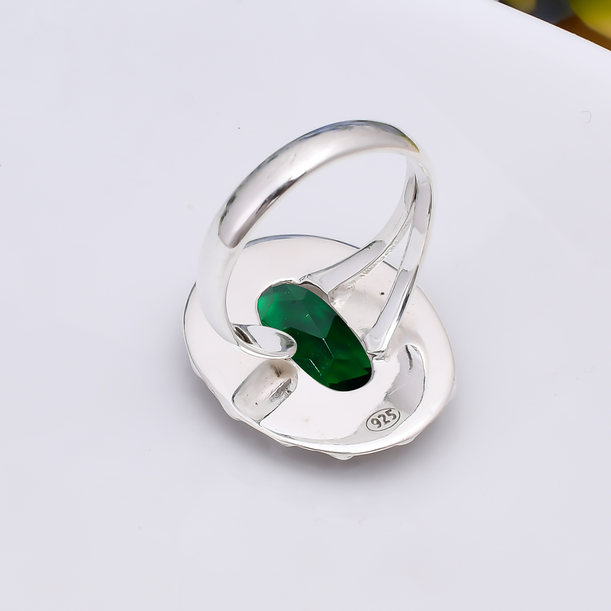 Chrome Diopside - Simulated 925 Sterling Silver Ring