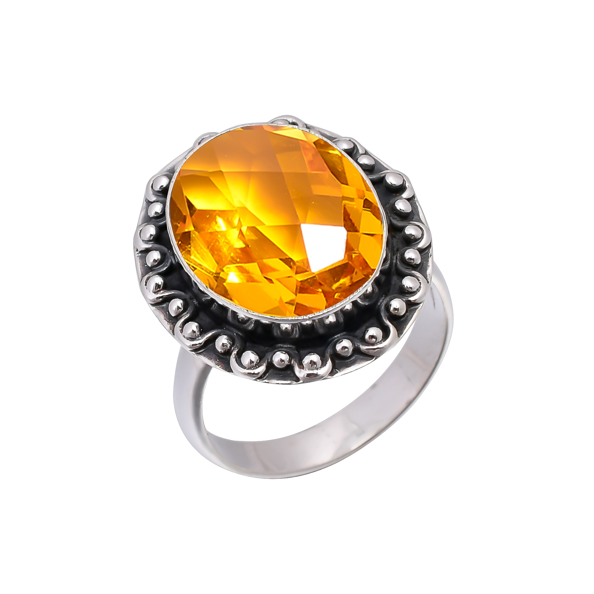 Citrine - Simulated 925 Sterling Silver Ring