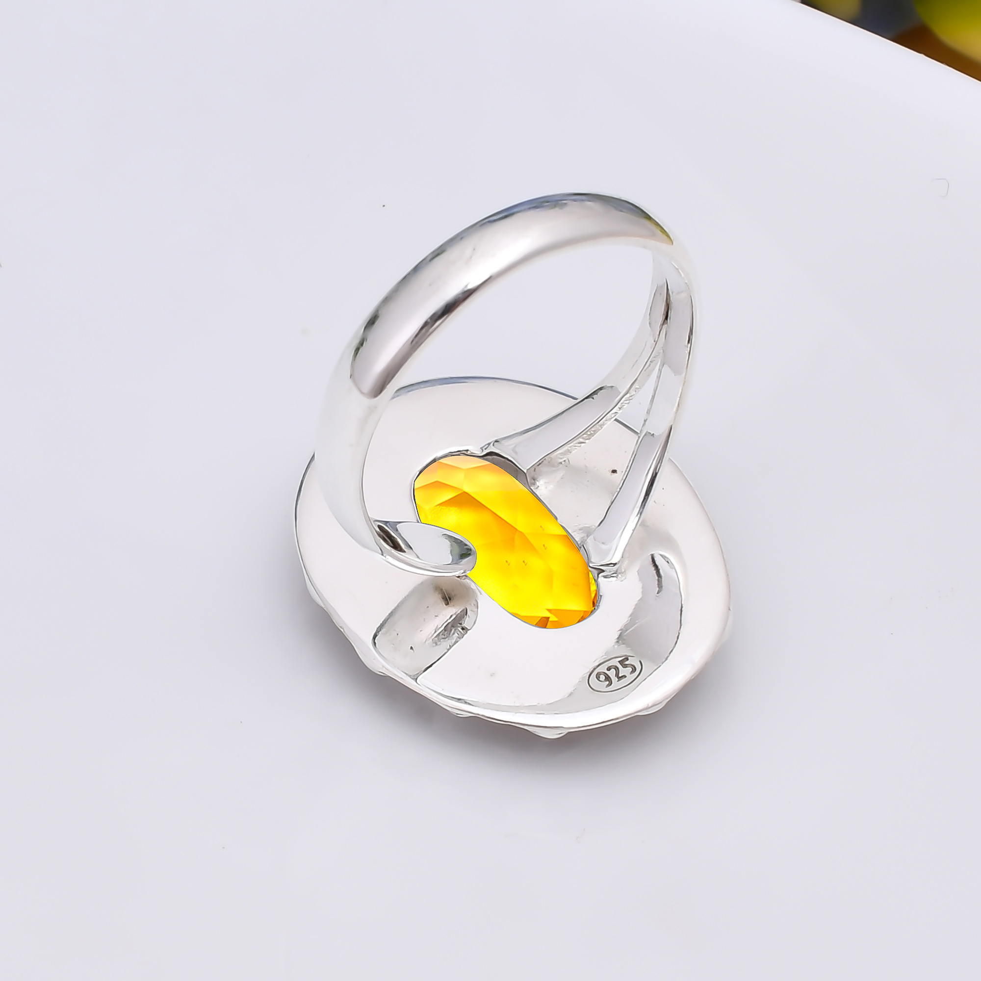 Citrine - Simulated 925 Sterling Silver Ring