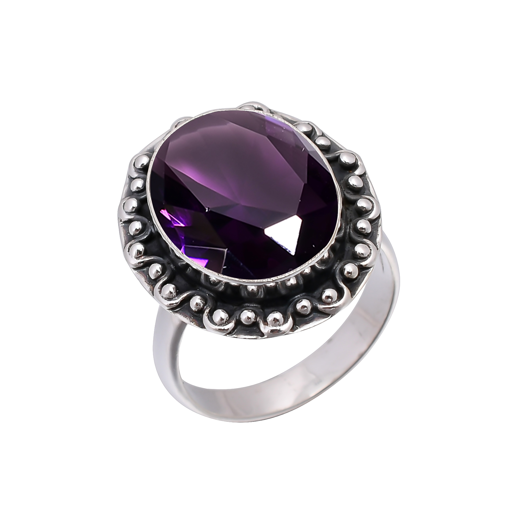 Purple Amethyst - Simulated 925 Sterling Silver Ring