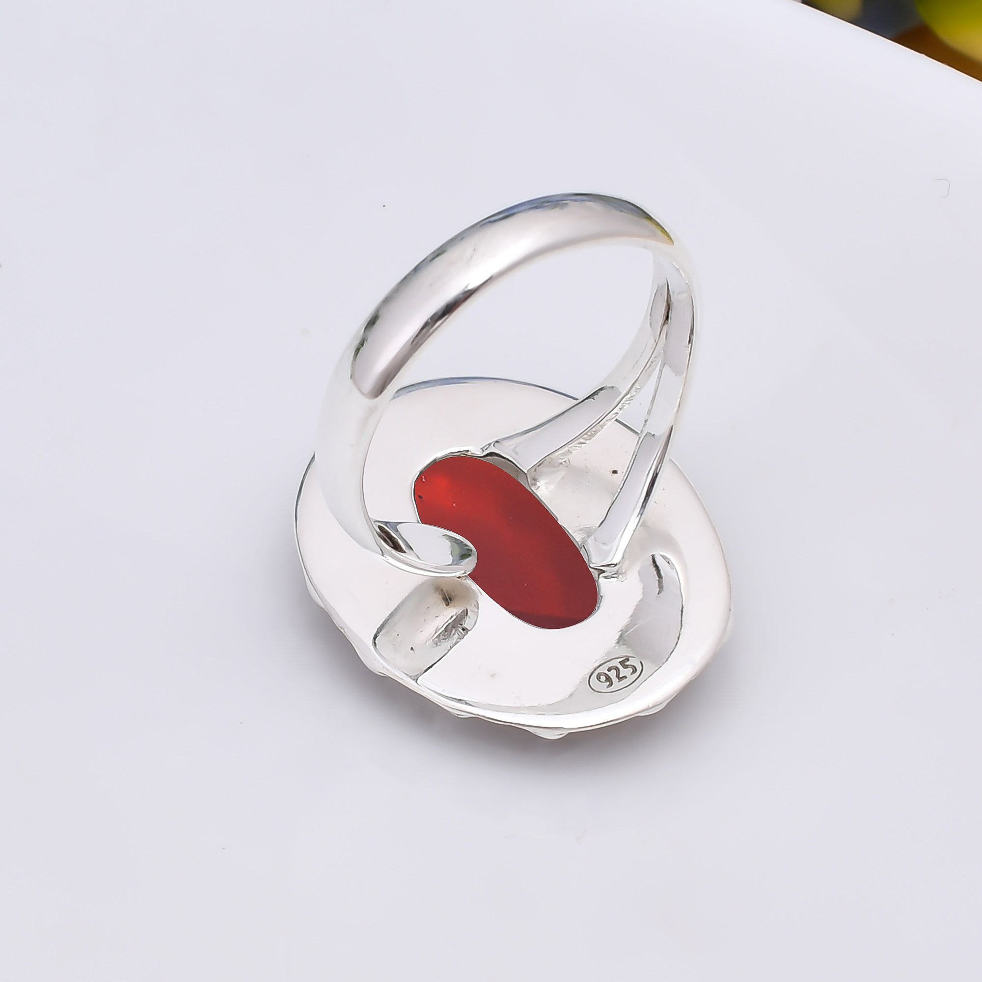 Red Garnet - Simulated 925 Sterling Silver Ring