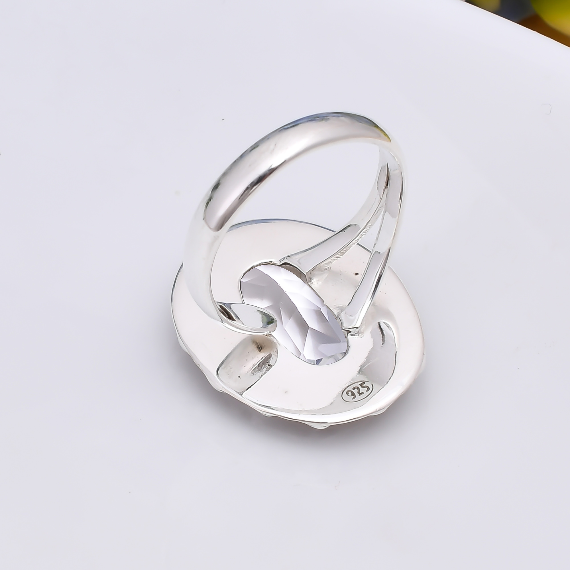 White Topaz - Simulated 925 Sterling Silver Ring