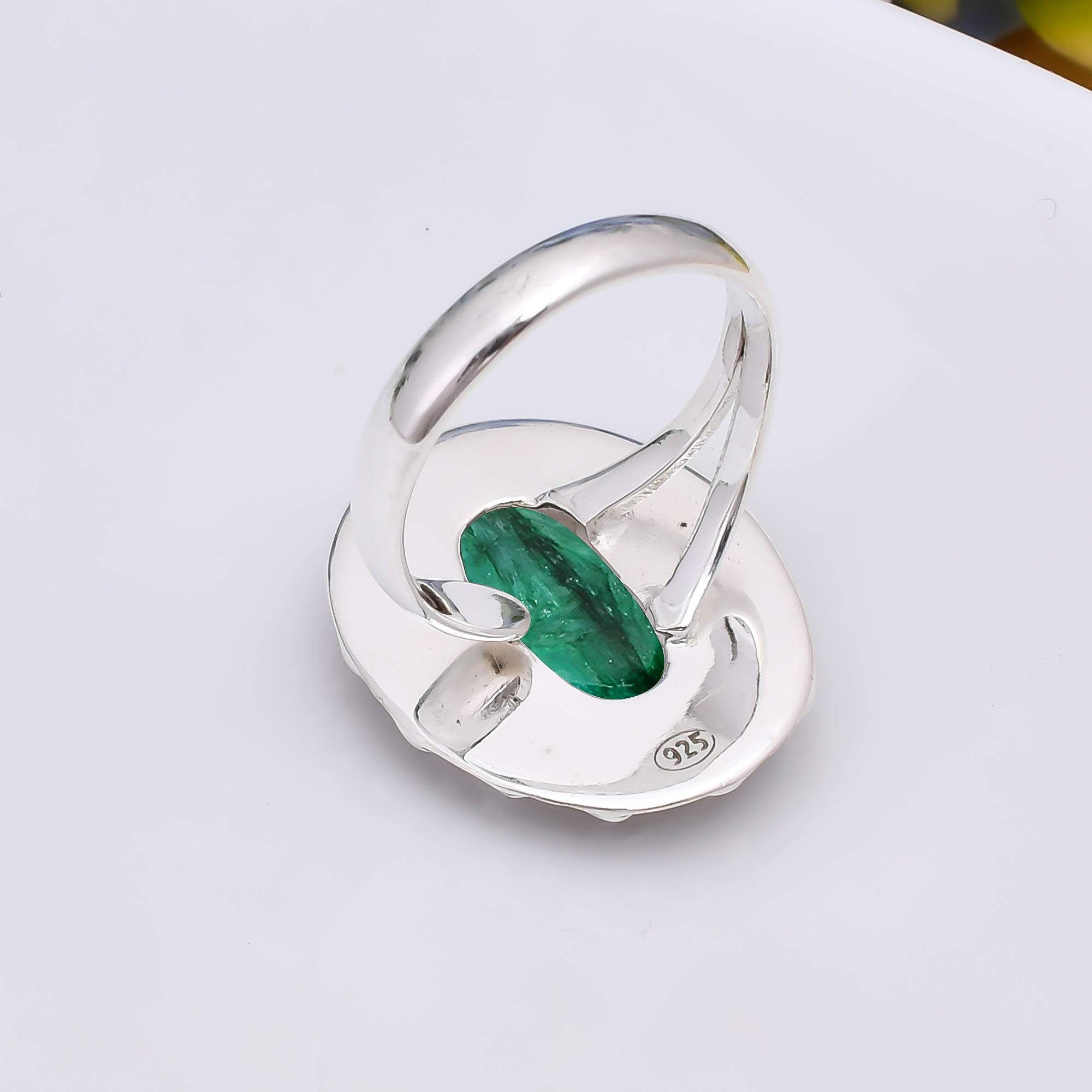 Emerlad - Dyed Quartz 925 Sterling Silver Ring
