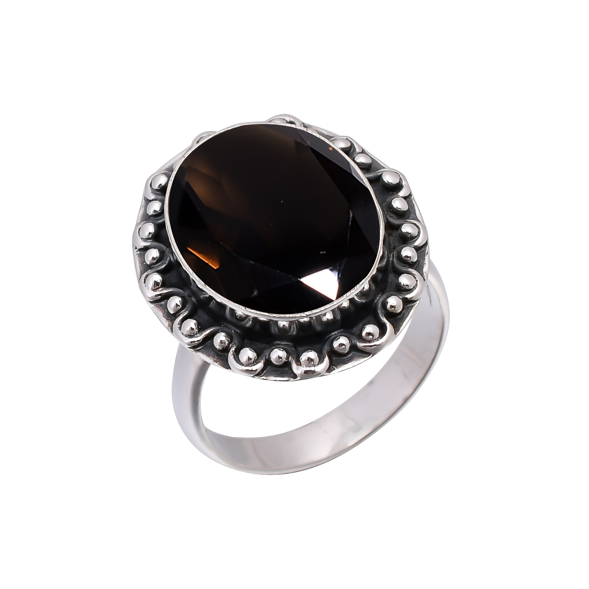 Smoky Quartz - Brazil 925 Sterling Silver Ring