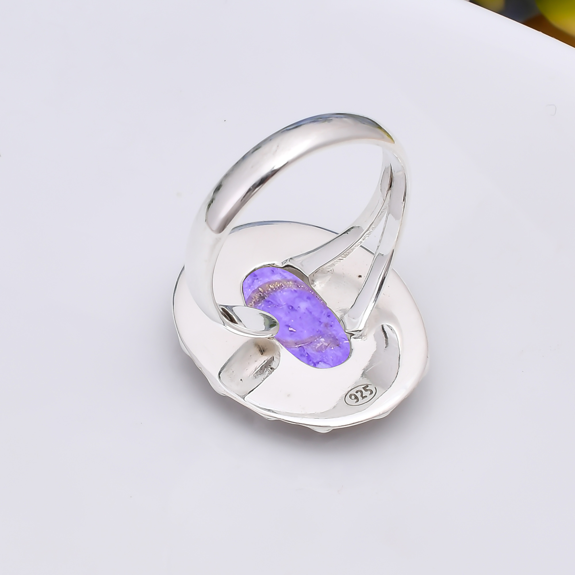 Purple Charoite - Simulated 925 Sterling Silver Ring