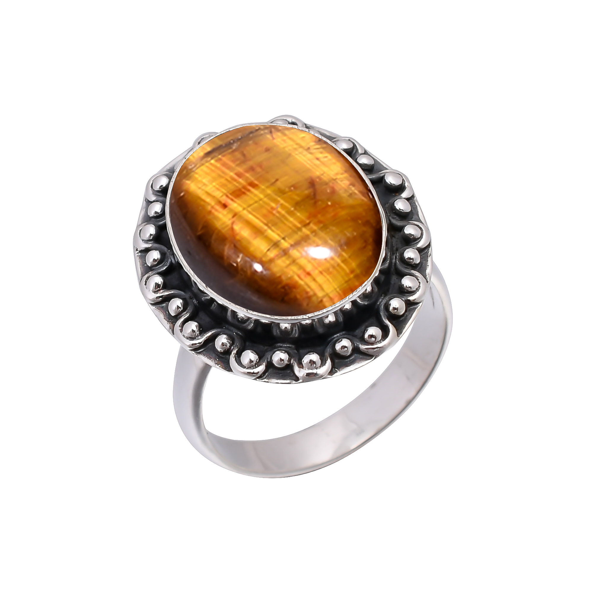 Yellow Tiger Eye - South Africa 925 Sterling Silver Ring
