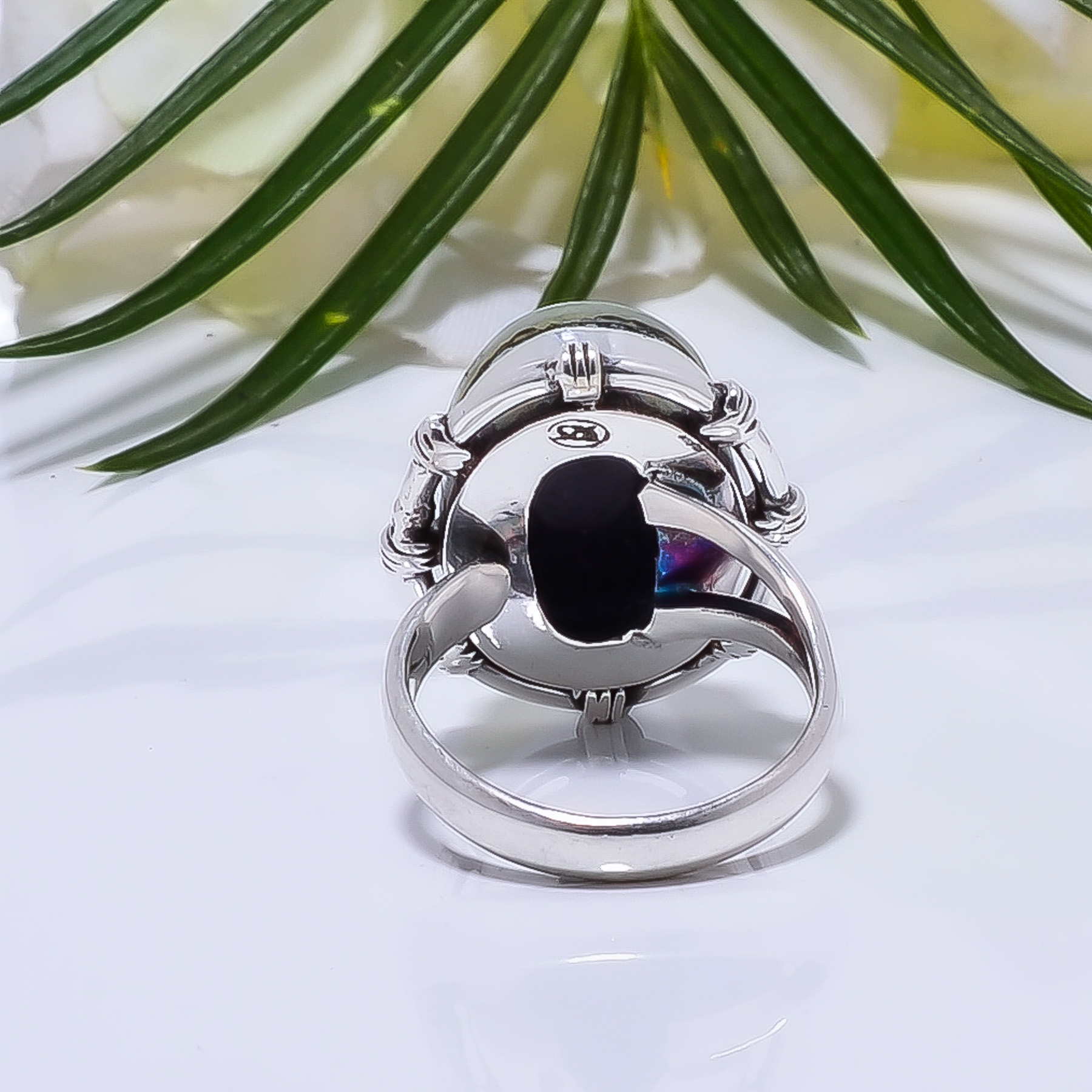 Triplet Opal - Simulated Gemstone 925 Sterling Silver Ring