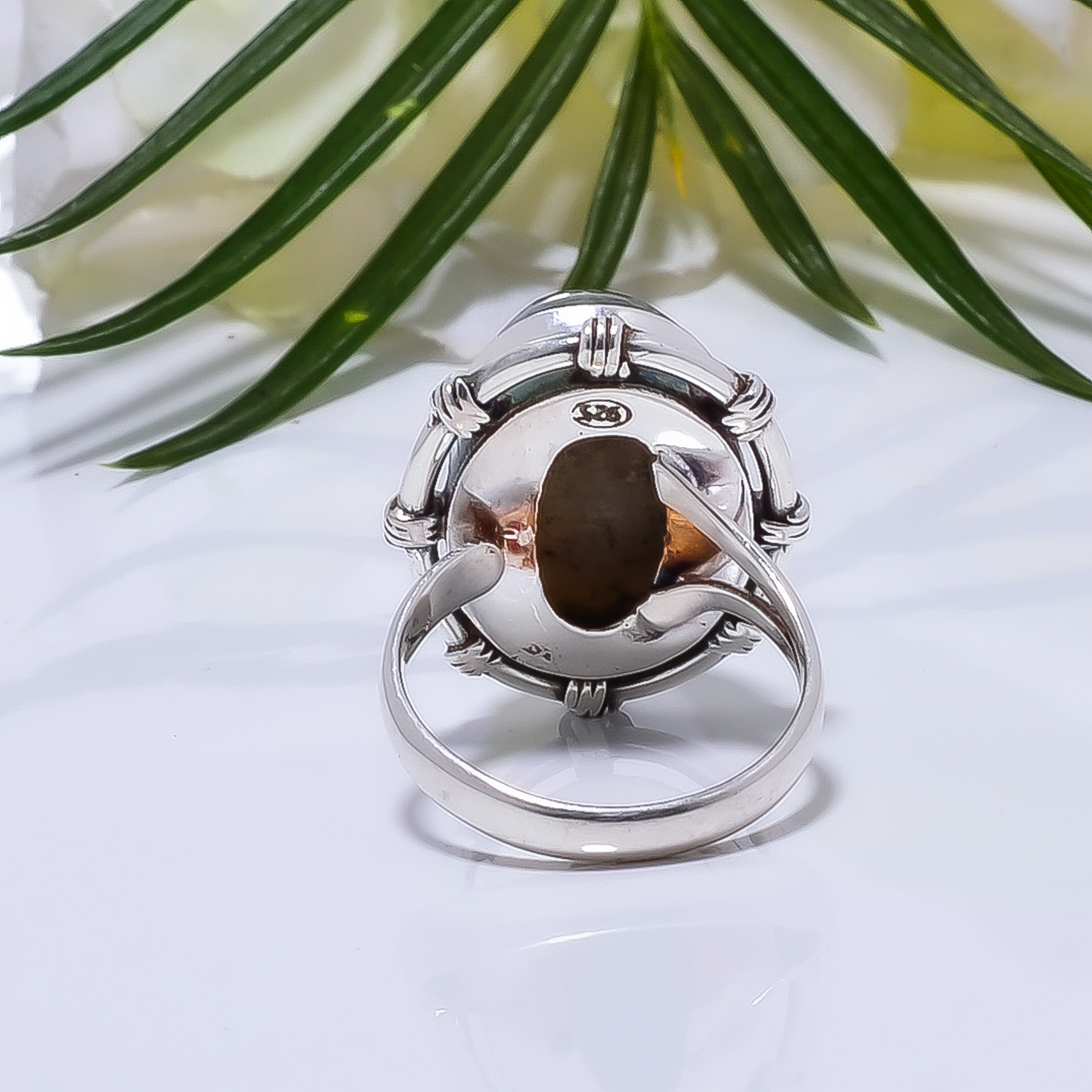 Black Titanium Agate Drusy Gemstone 925 Sterling Silver Ring