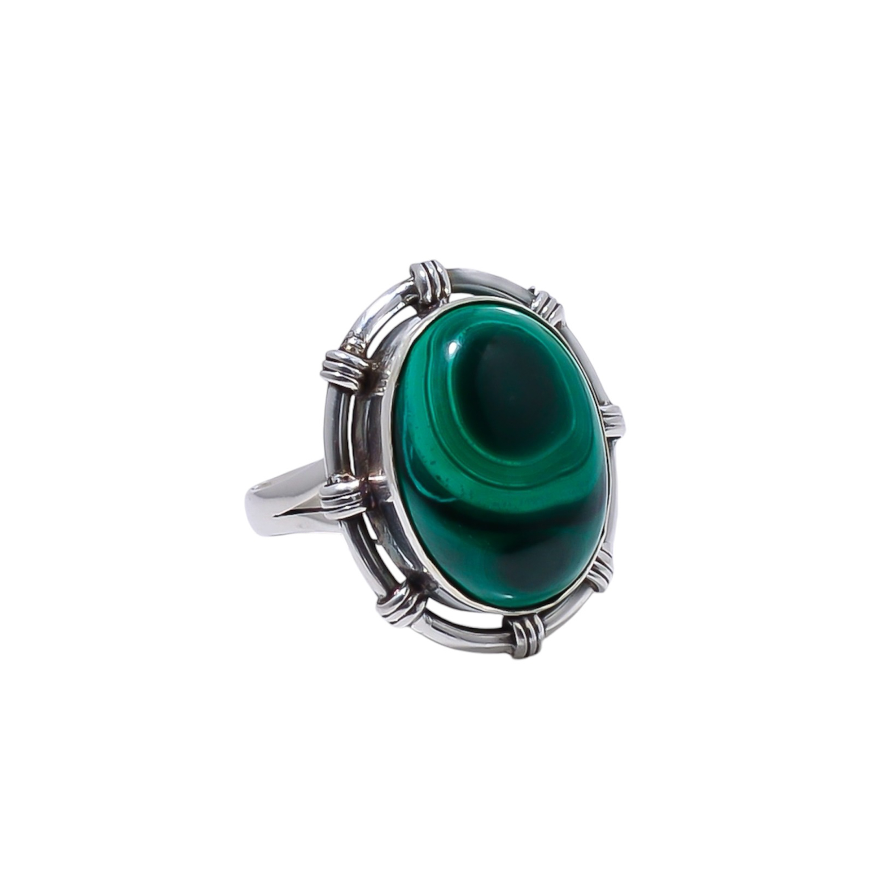 Malachite - Congo Gemstone 925 Sterling Silver Ring