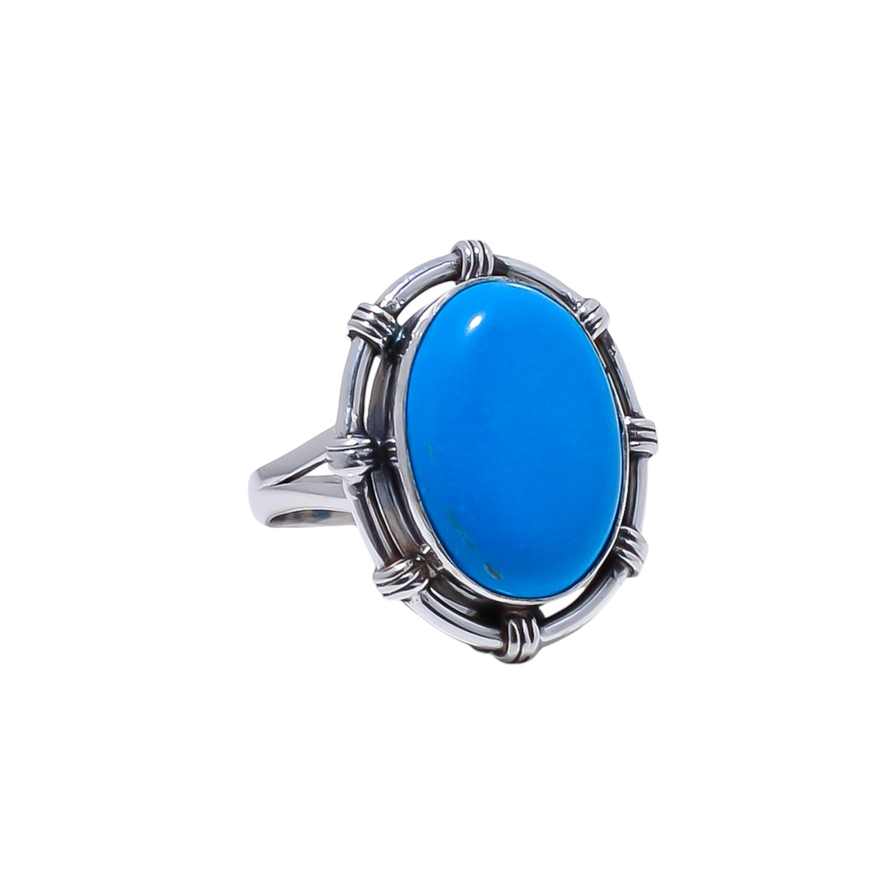 Sleeping Beauty Turquoise - Simulated Gemstone 925 Sterling Silver Ring
