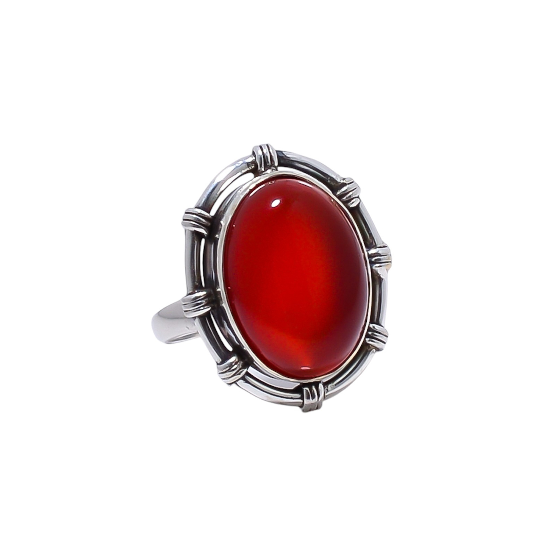 Red Onyx - Brazil Gemstone 925 Sterling Silver Ring