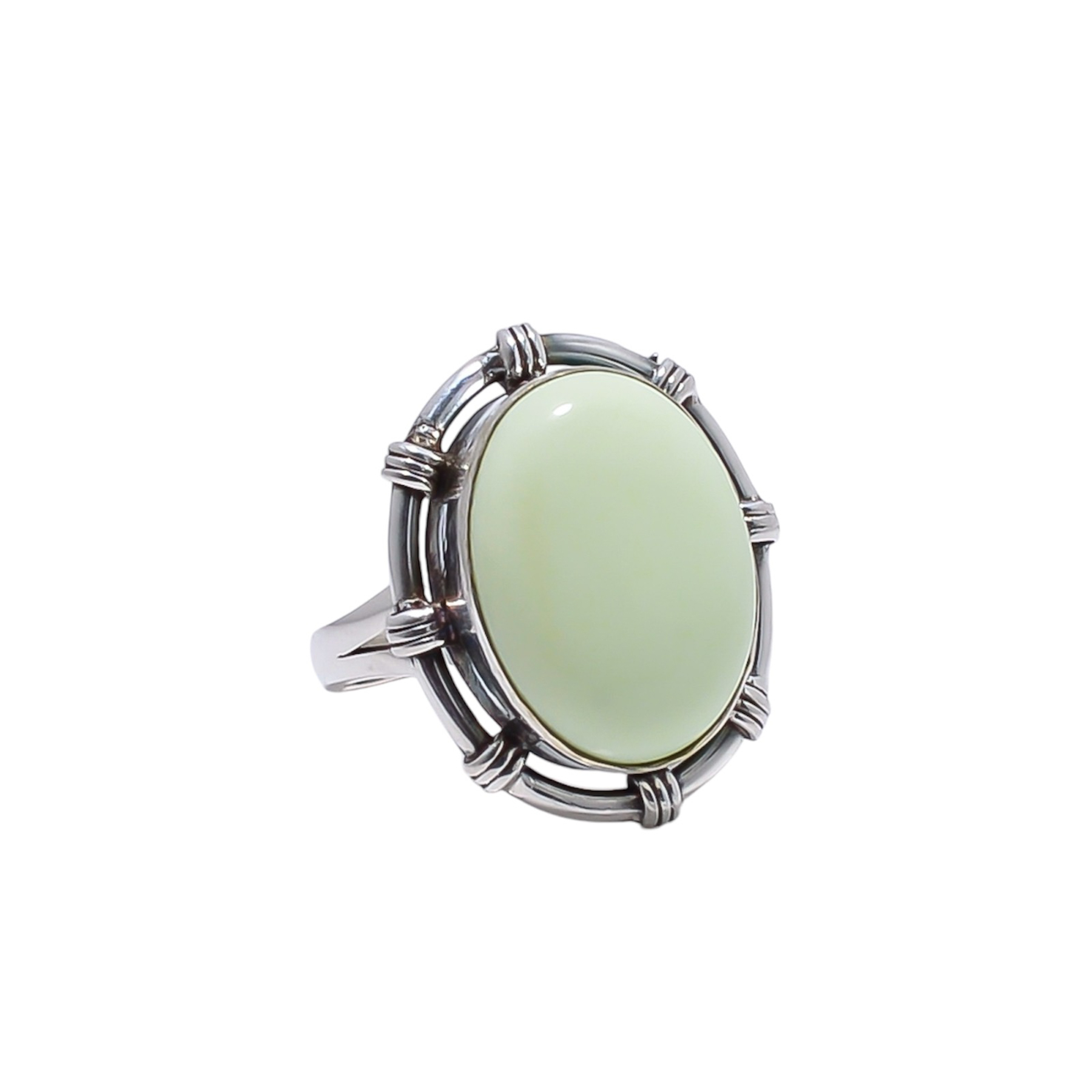 Lemon Chrysoprase - Australia Gemstone 925 Sterling Silver Ring