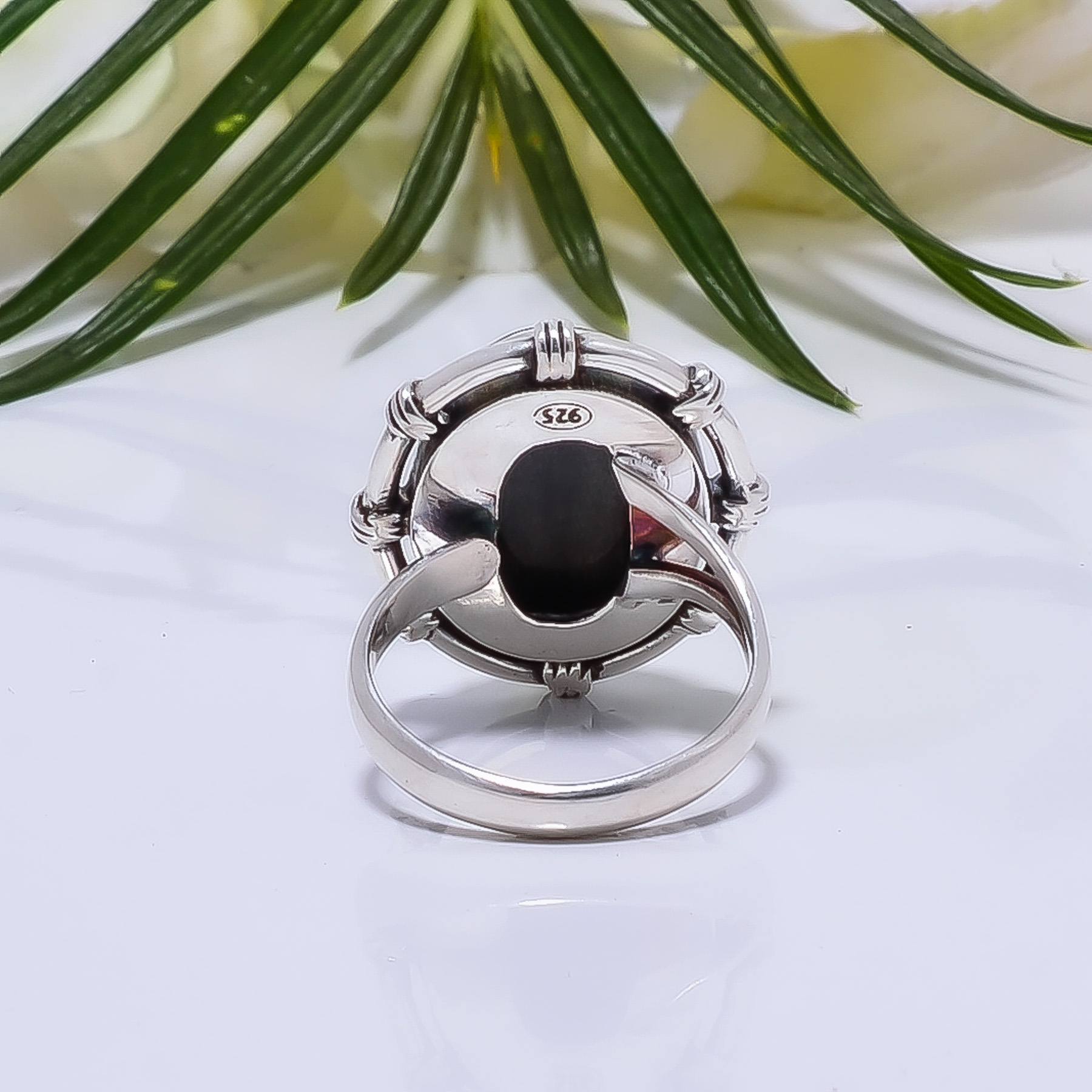 Golden Sheen Obsidian - Mexico Gemstone 925 Sterling Silver Ring