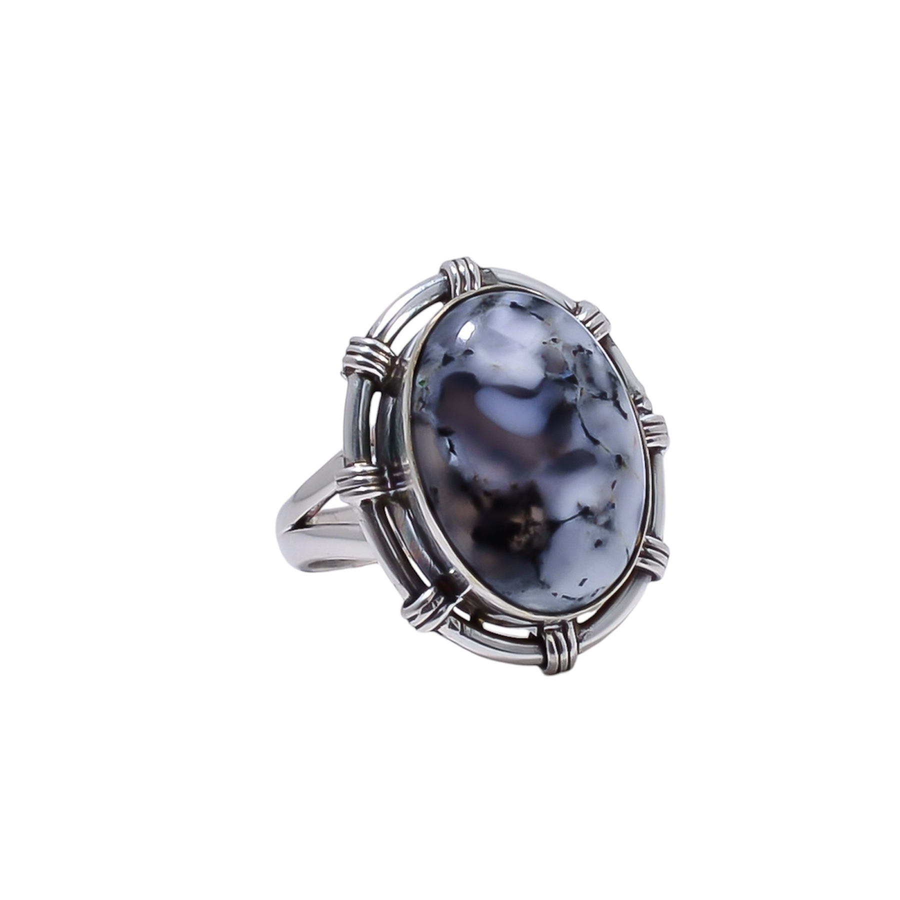 Dendritic Agate - Brazil Gemstone 925 Sterling Silver Ring