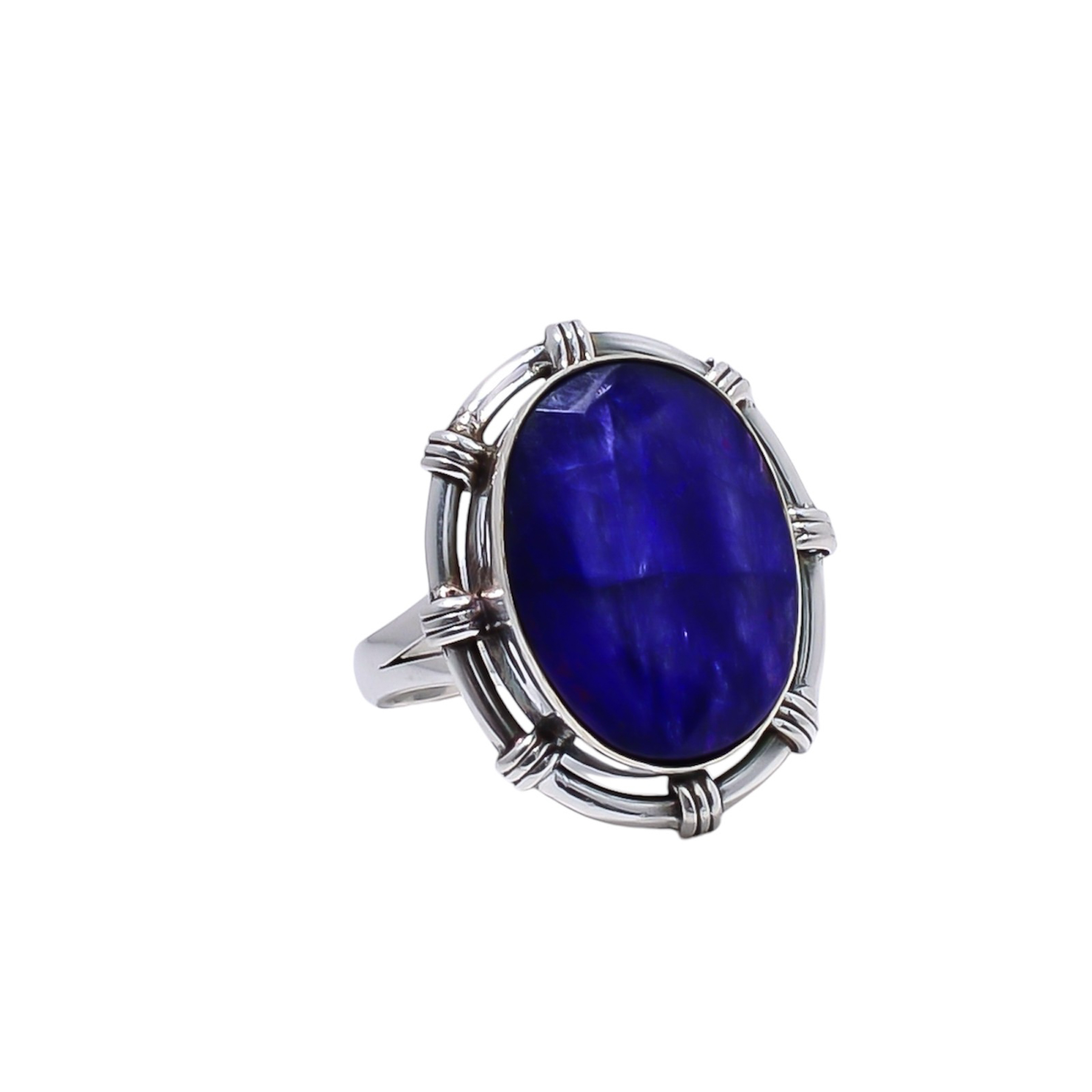 Blue Sapphire - Dyed Quartz Gemstone 925 Sterling Silver Ring