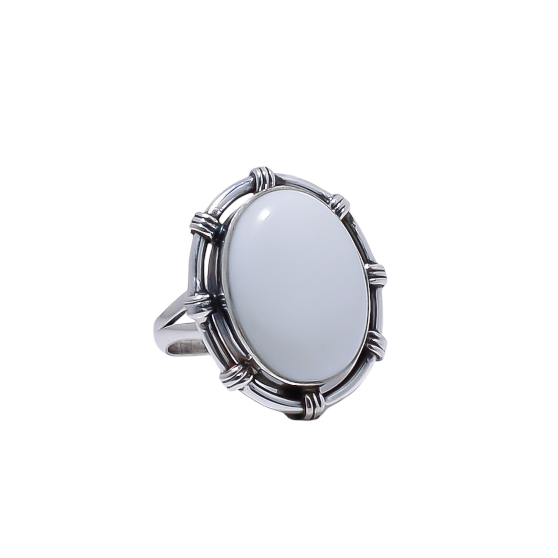 White Coral - Simulated Gemstone 925 Sterling Silver Ring
