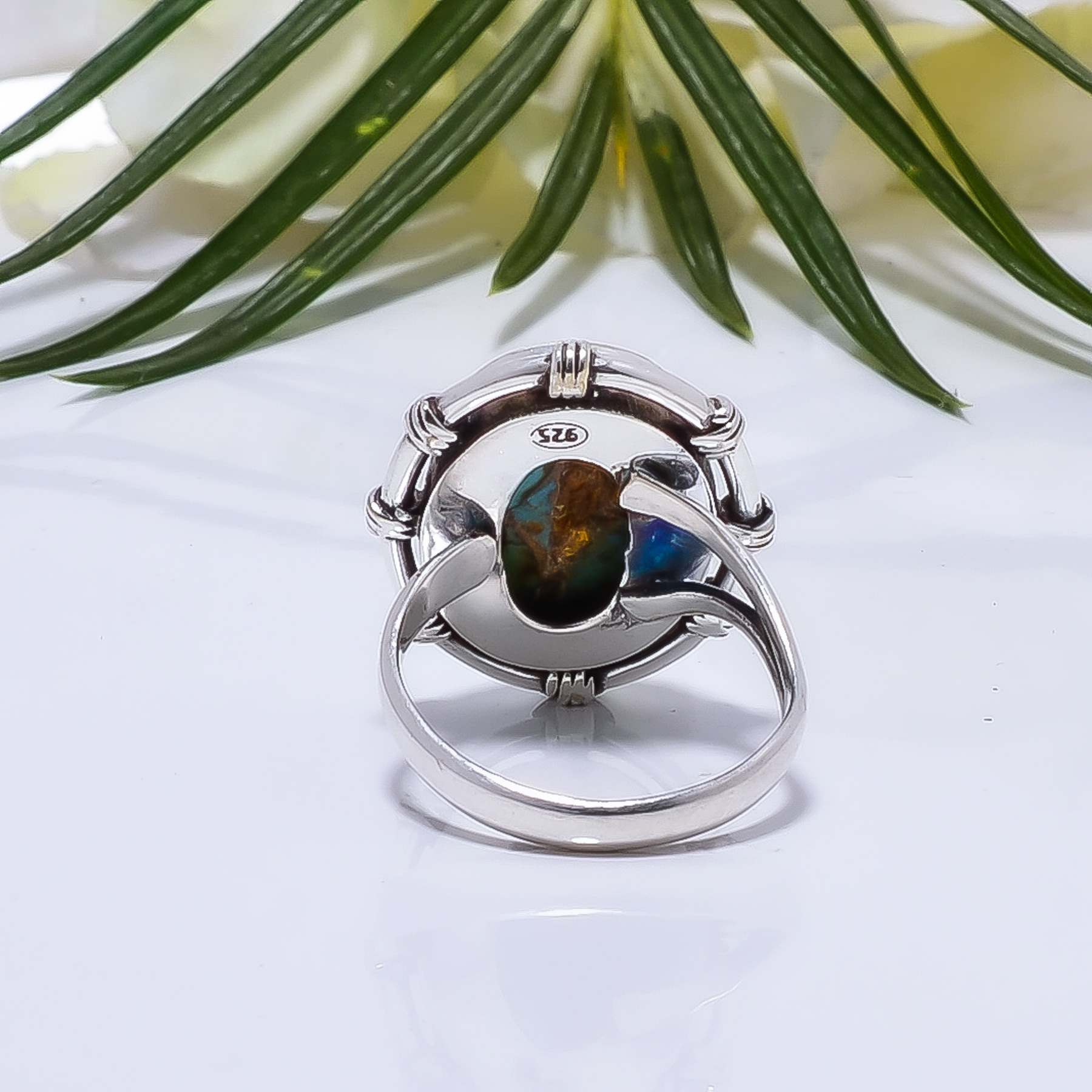 Copper Turquoise - Pilot Mountain Gemstone 925 Sterling Silver Ring
