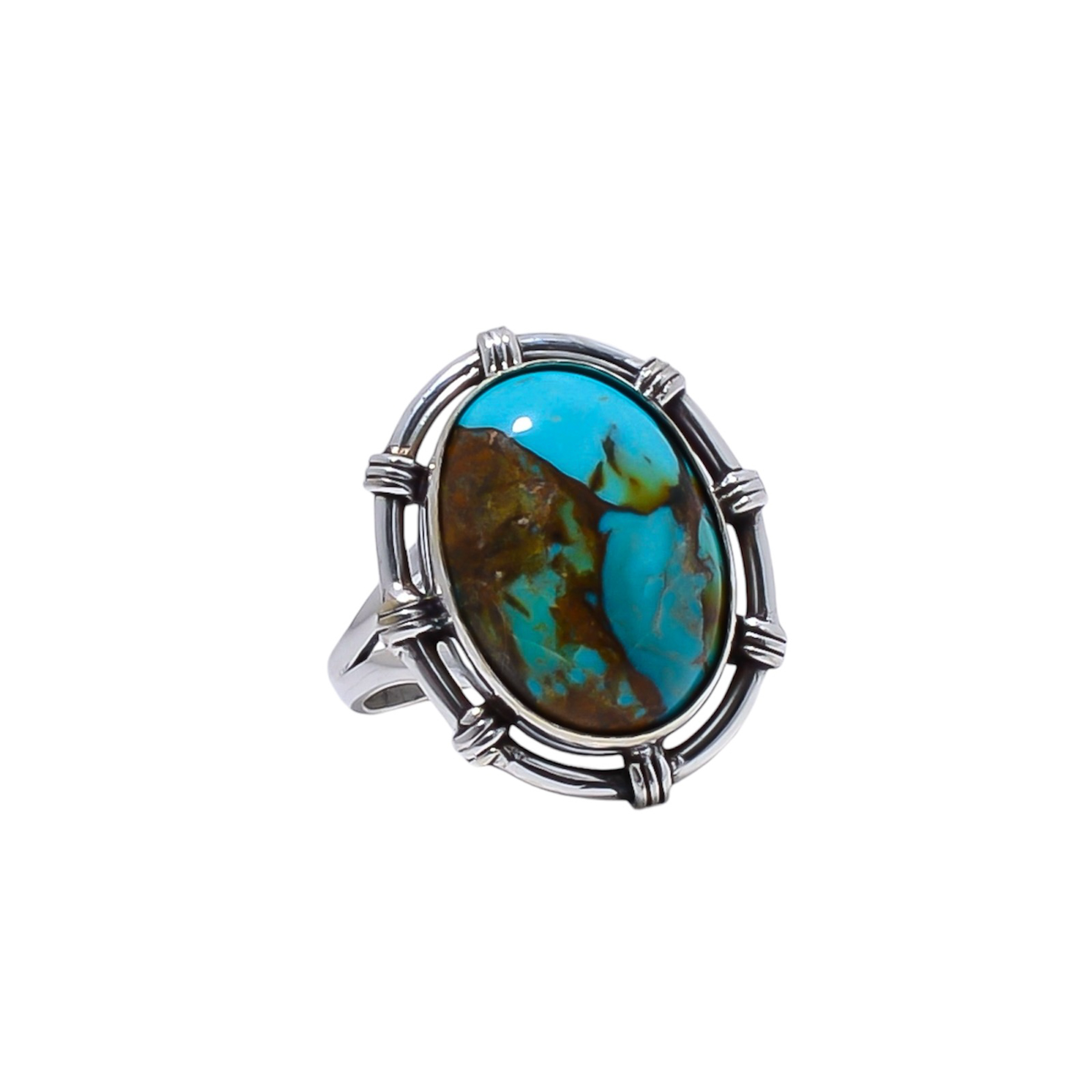 Copper Turquoise - Pilot Mountain Gemstone 925 Sterling Silver Ring