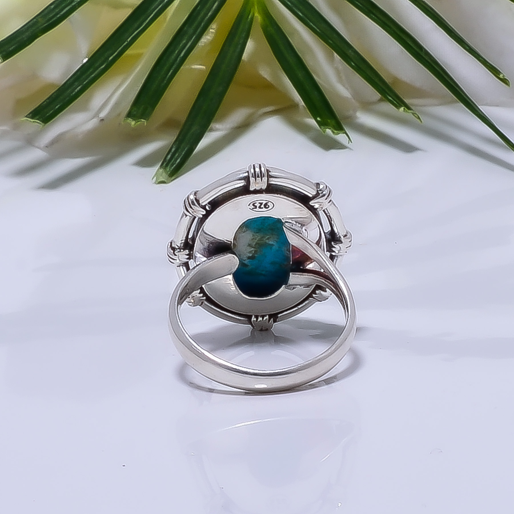 Magnesite Turquoise Gemstone 925 Sterling Silver Ring