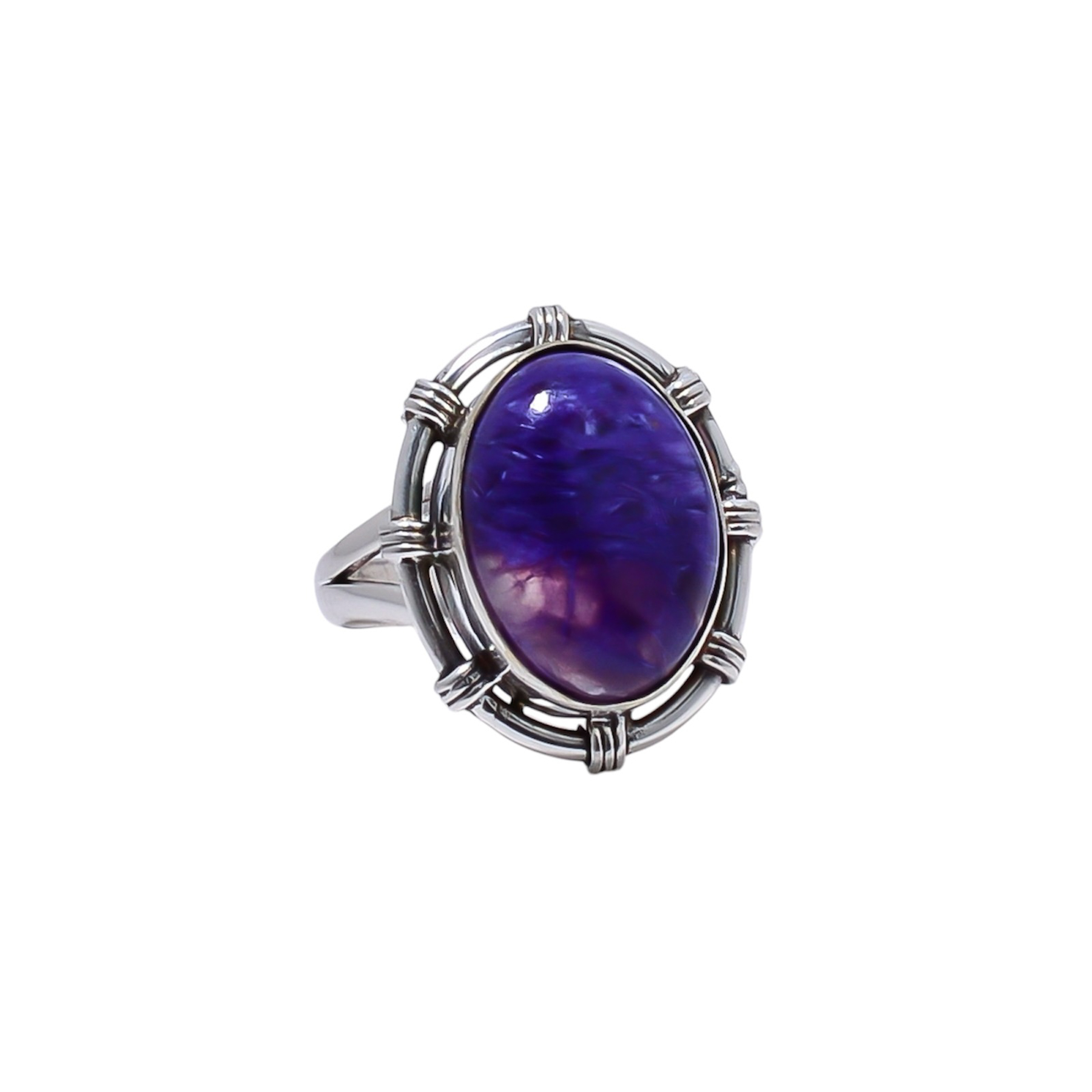 Purple Charoite - Siberia Gemstone 925 Sterling Silver Ring