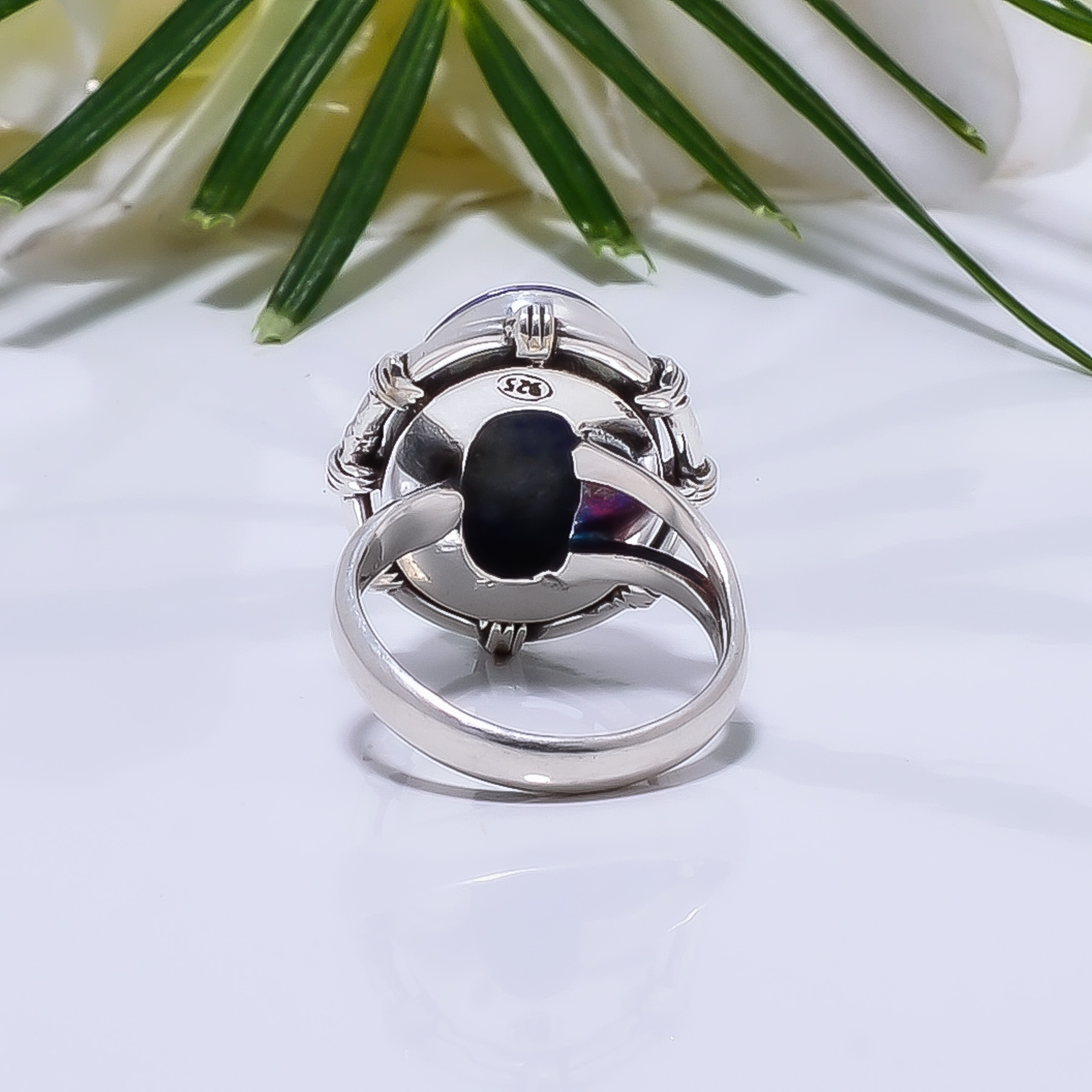 Natural Lapis Lazuli - Afghanistan Gemstone 925 Sterling Silver Ring