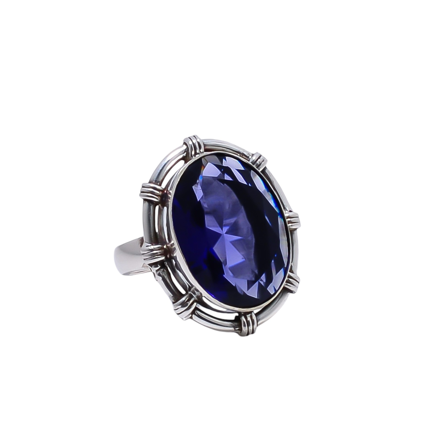Iolite - Simulated Gemstone 925 Sterling Silver Ring