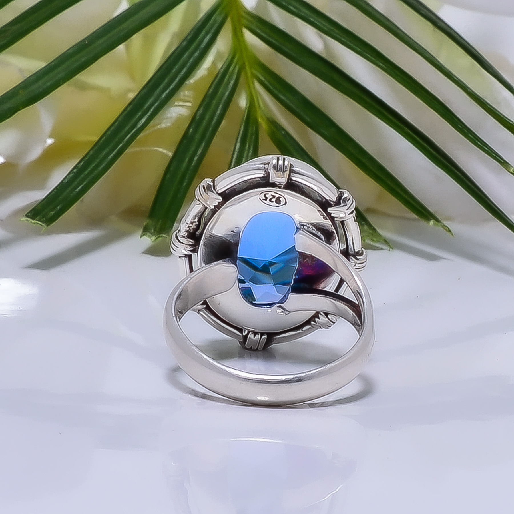 Tanzanite - Simulated Gemstone 925 Sterling Silver Ring