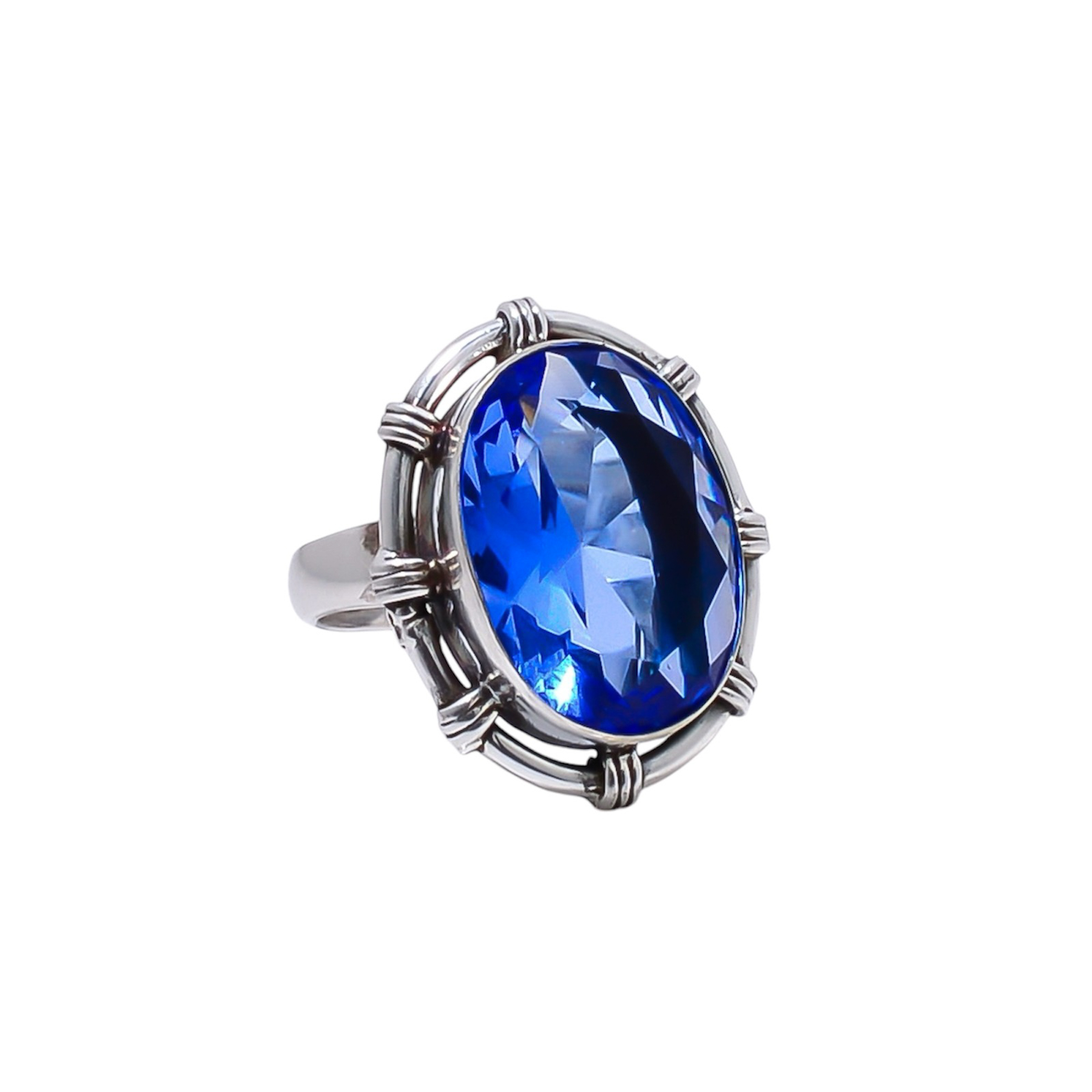 Tanzanite - Simulated Gemstone 925 Sterling Silver Ring