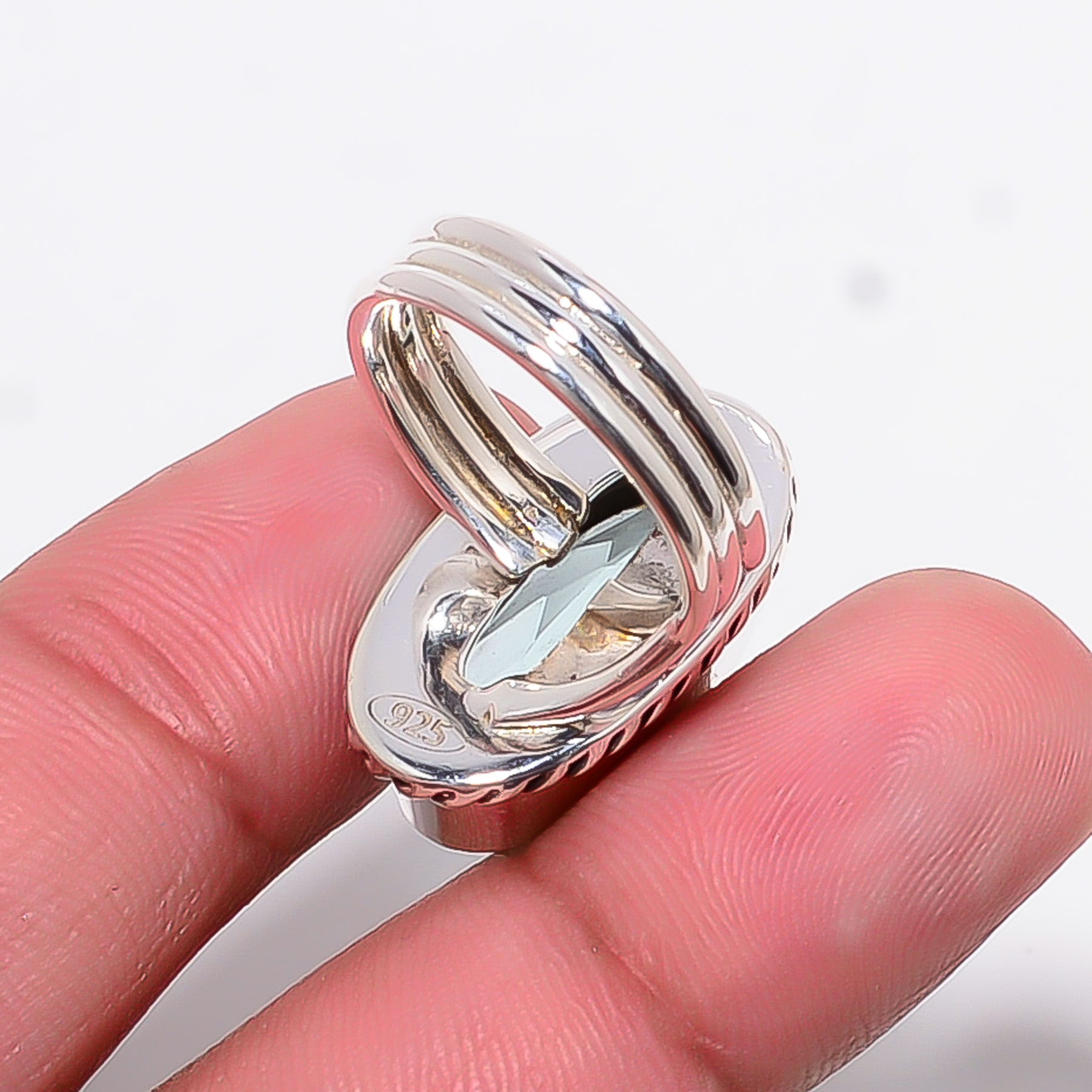 Apatite - Simulated 925 Sterling Silver Ring